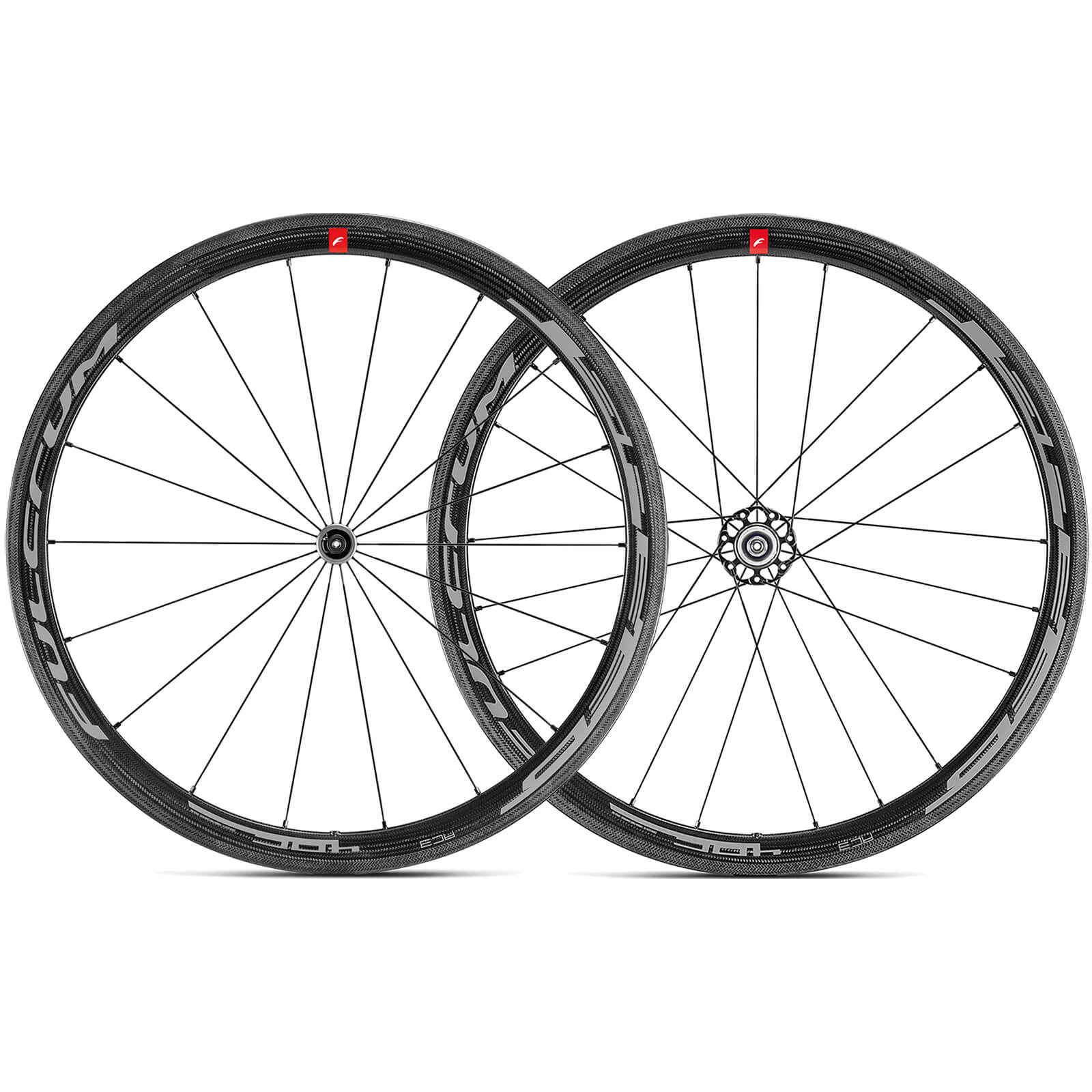 Image of Fulcrum Racing Speed 40C C17 Carbon Clincher Road Wheelset - Black / Shimano / Pair / 11 Speed / Clincher / 700c