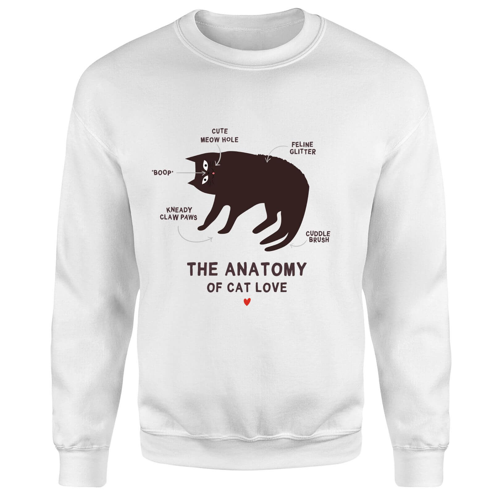 The Anatomy Of Cat Love Sweatshirt - White - L - White