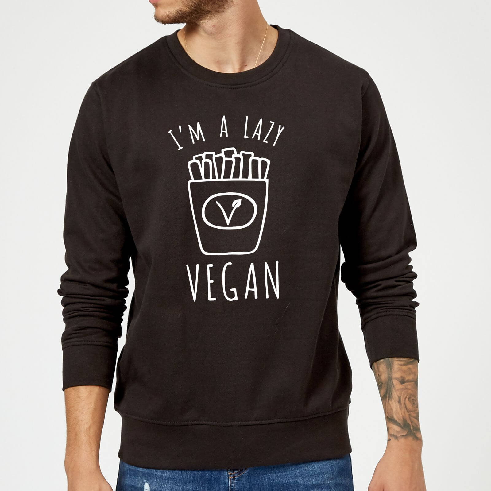 Lazy Vegan Sweatshirt - Black - S - Black