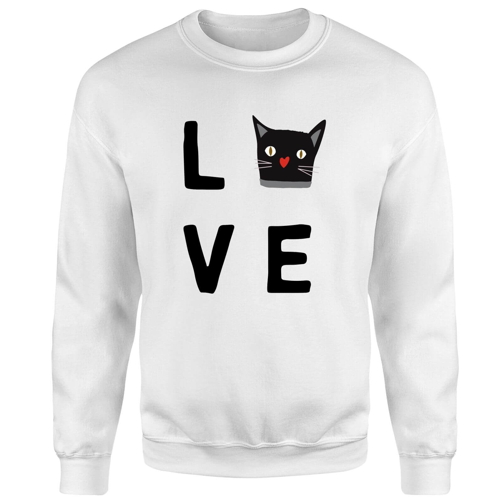 Cat Love Sweatshirt - White - L - White