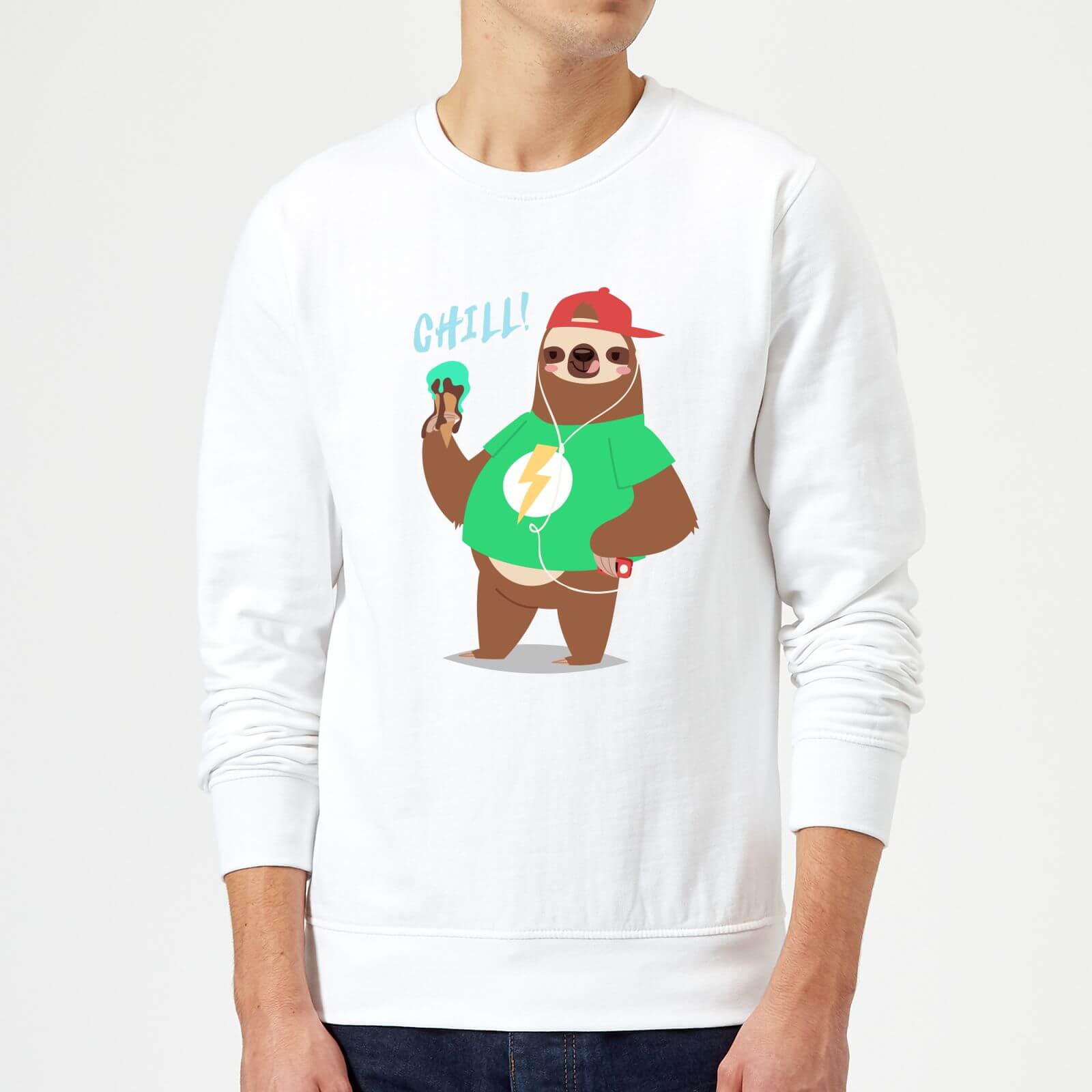 Sloth Chill Sweatshirt - White - XL - White