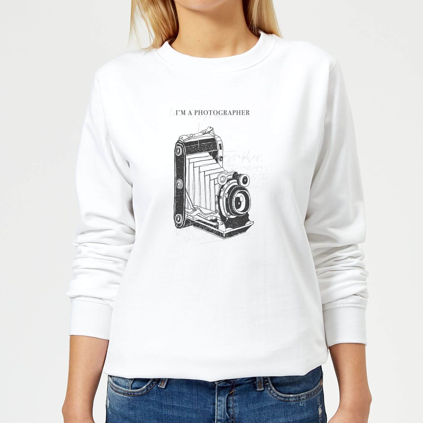 Photography Vintage Scribble Women's Sweatshirt - White - XXL - White