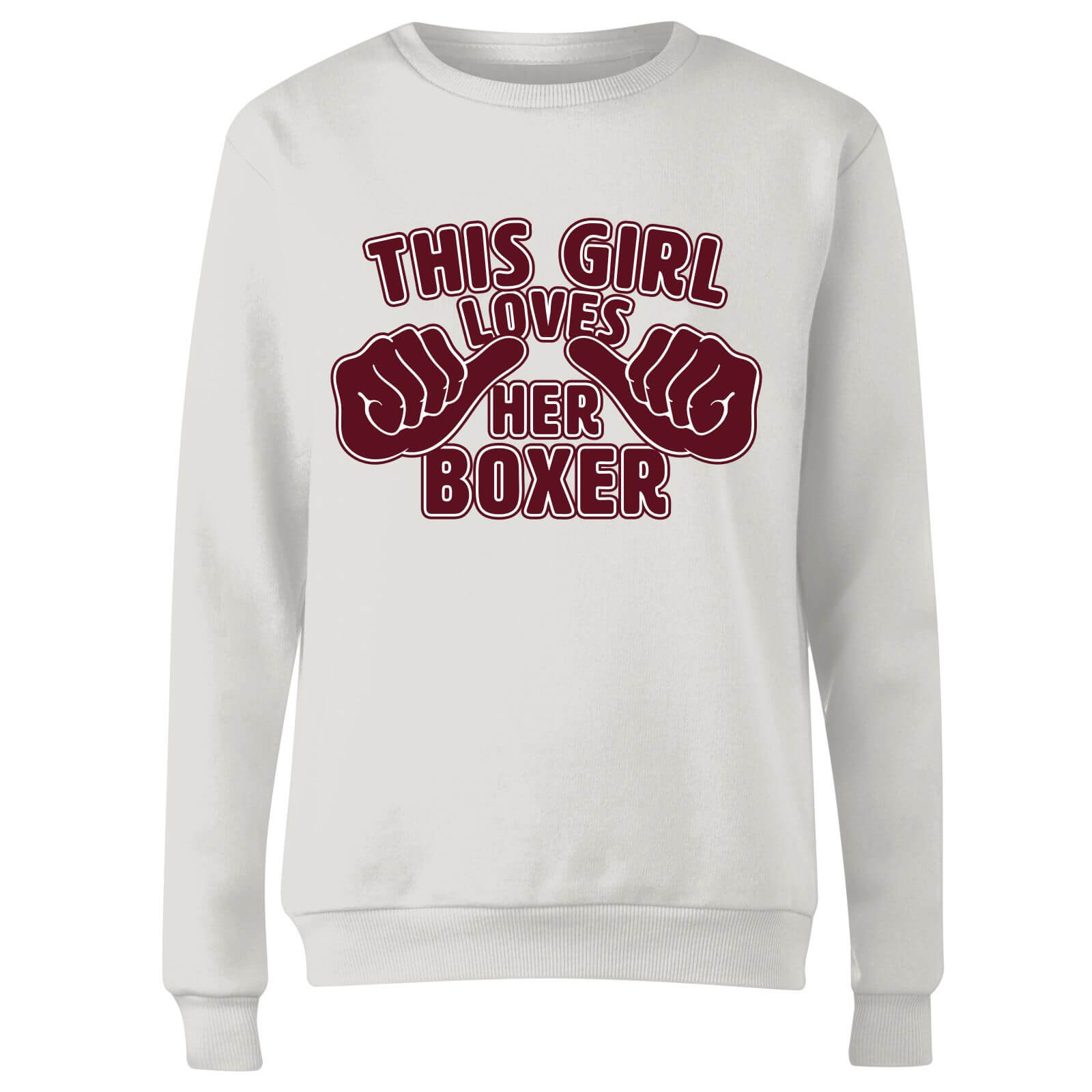 This Girl Loves Her Boxer Women's Sweatshirt - White - XL - White