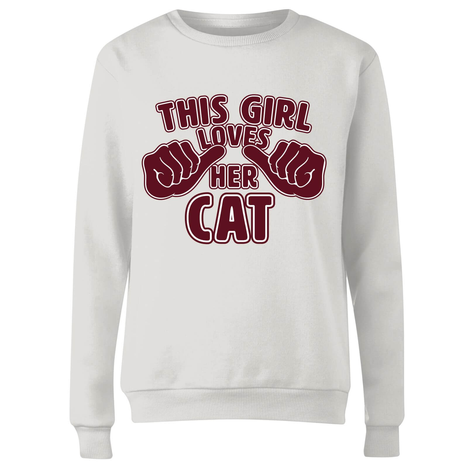 This Girl Loves Her Cat Women's Sweatshirt - White - XXL - White