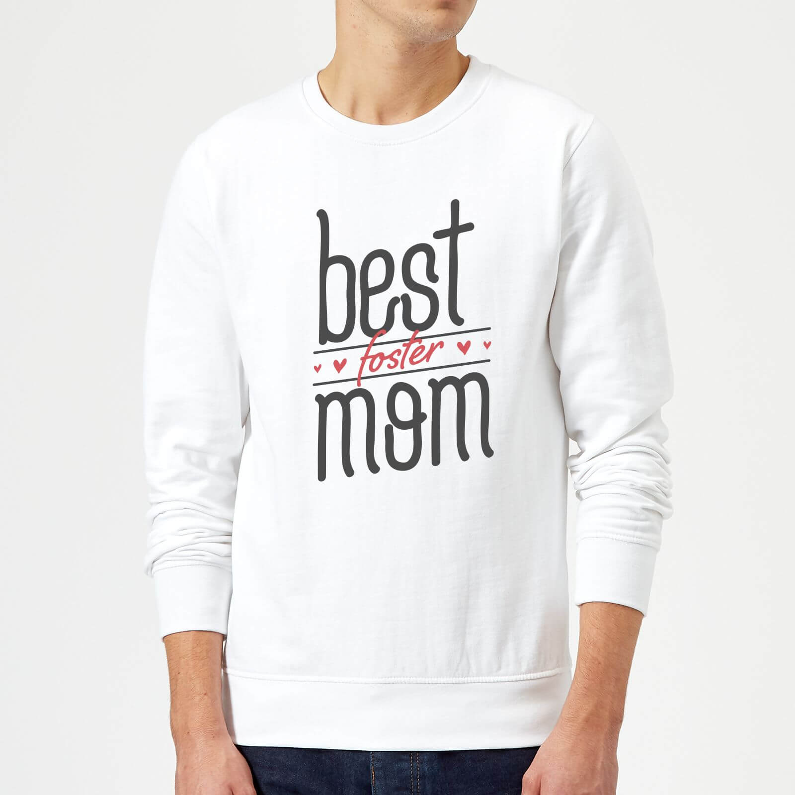 Best Foster Mom Sweatshirt - White - L - White