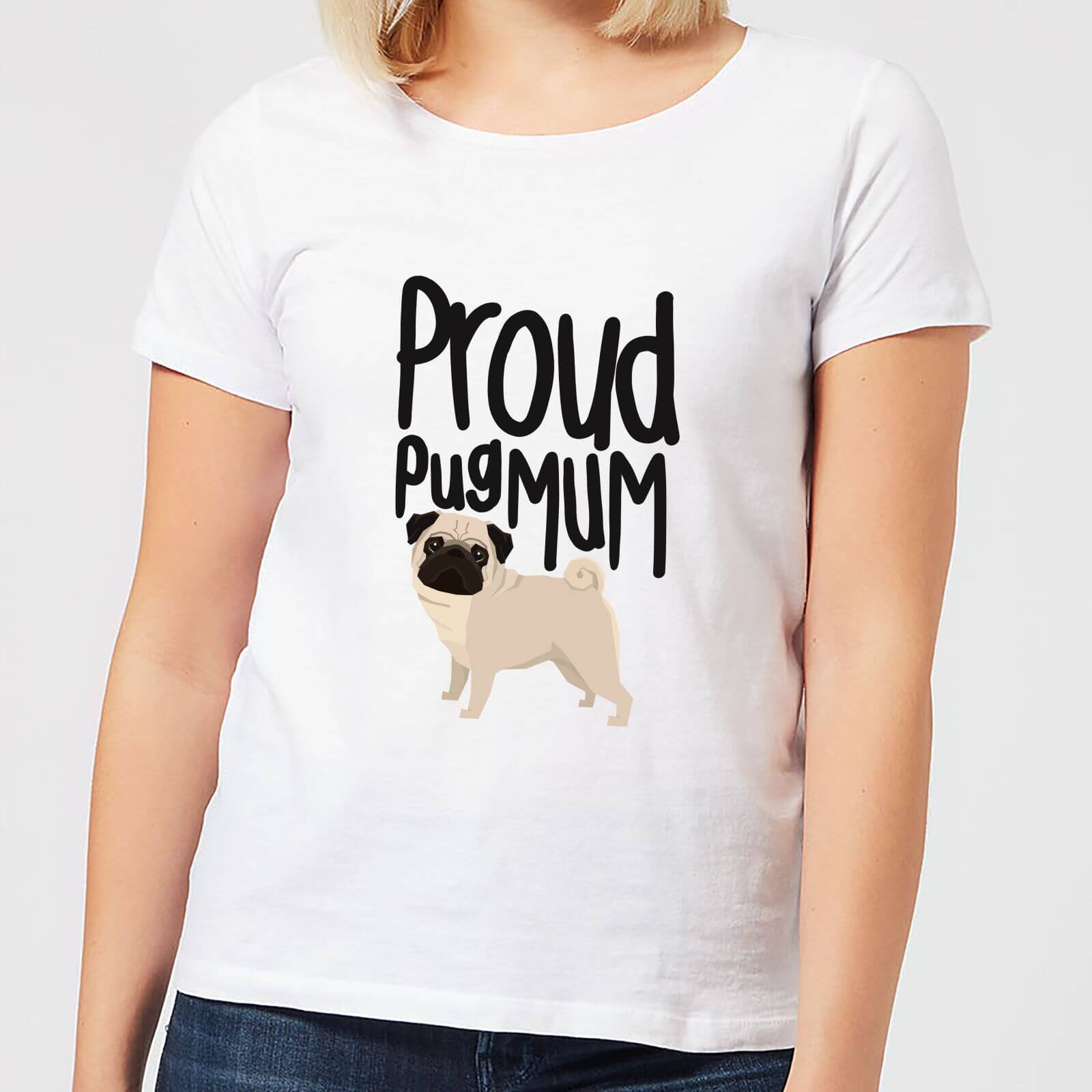 Proud Pug Mum Women's T-Shirt - White - XL