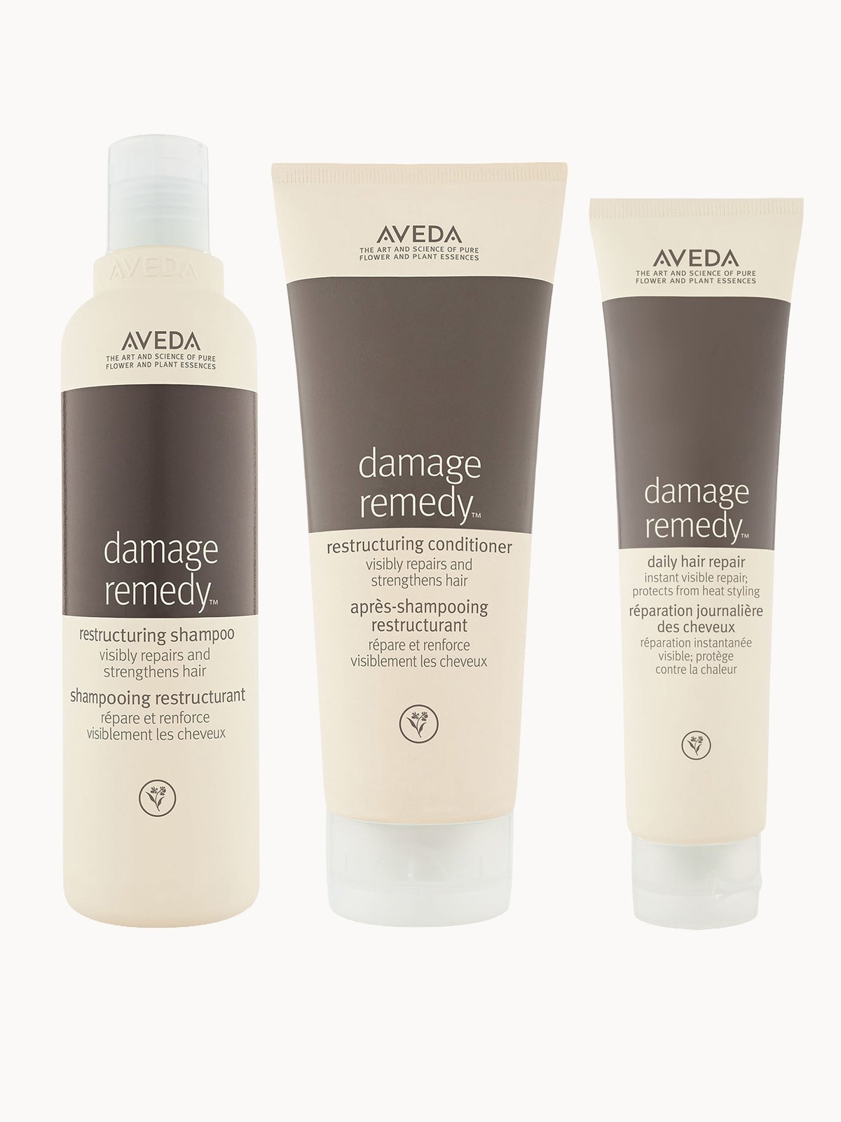 Aveda Damage Remedy Restructuring Shampoo & Conditioner with Daily Repair Trio Bundle