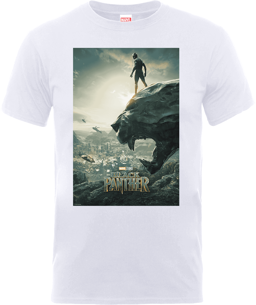 T-Shirt Black Panther Poster - Bianco - XXL - Bianco