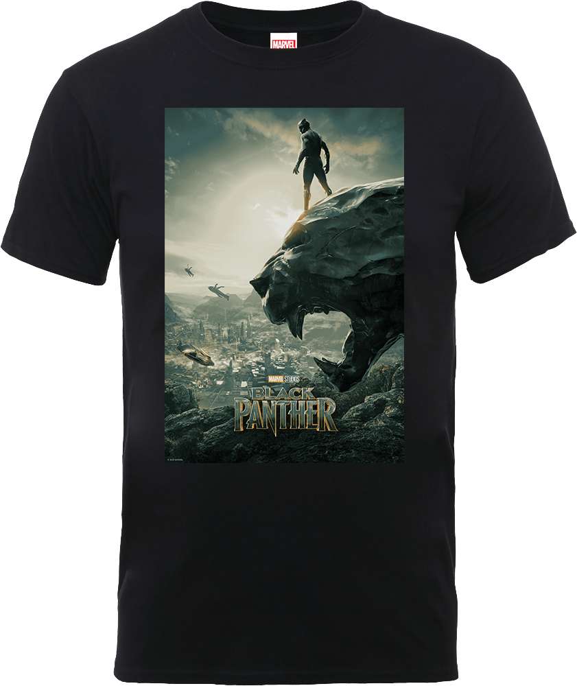 T-Shirt Homme Affiche Black Panther - Noir - M