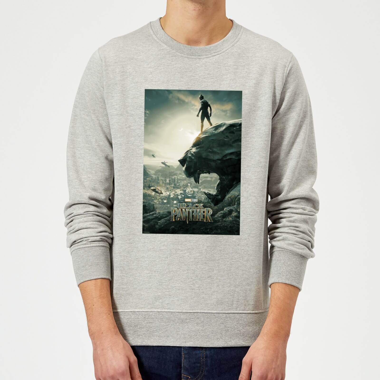 Felpa Black Panther Poster - Grigio - S - Grigio
