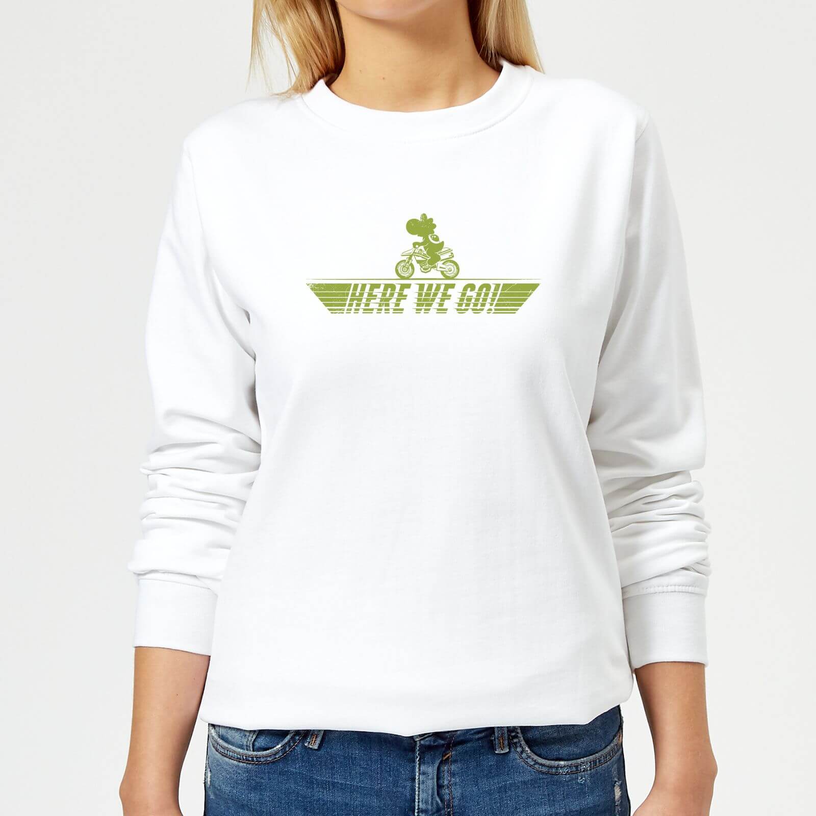 

Sweat Femme Mario Kart Yoshi Here We Go - Nintendo - Blanc - XS