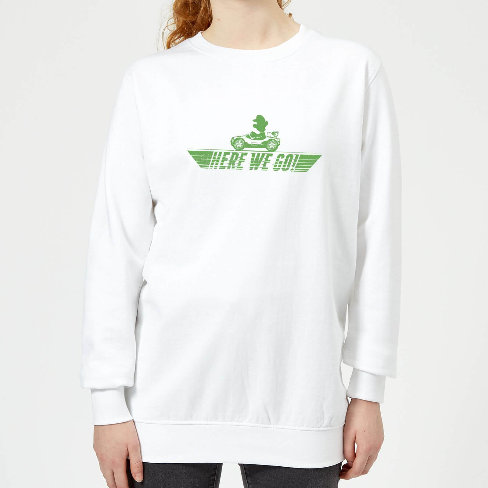 

Sweat Femme Mario Kart Here We Go Luigi - Nintendo - Blanc - XXL - Blanc
