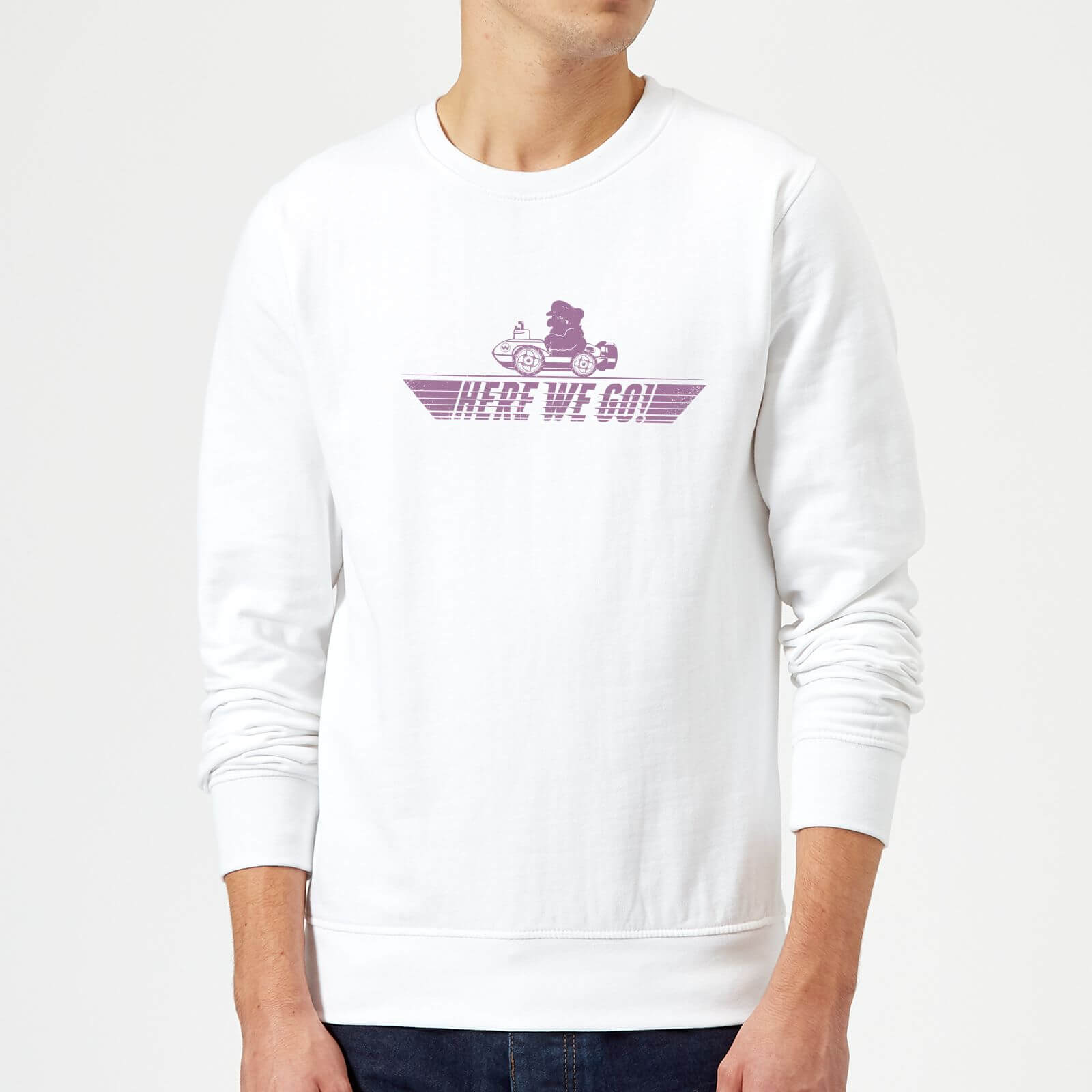

Sweat Homme Mario Kart Here We Go Wario - Nintendo - Blanc - S - Blanc
