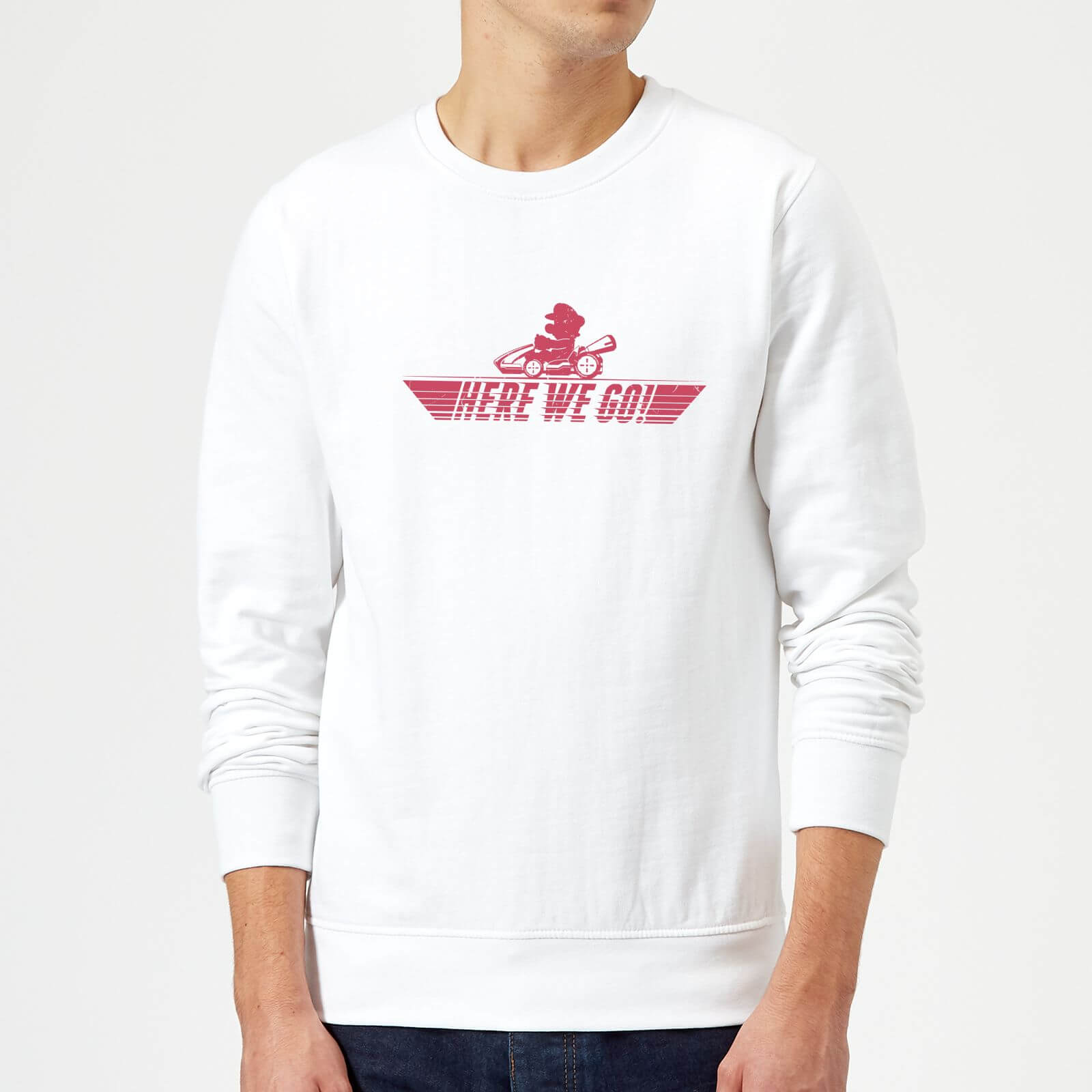 

Sweat Homme Mario Kart Here We Go Mario - Nintendo - Blanc - S - Blanc