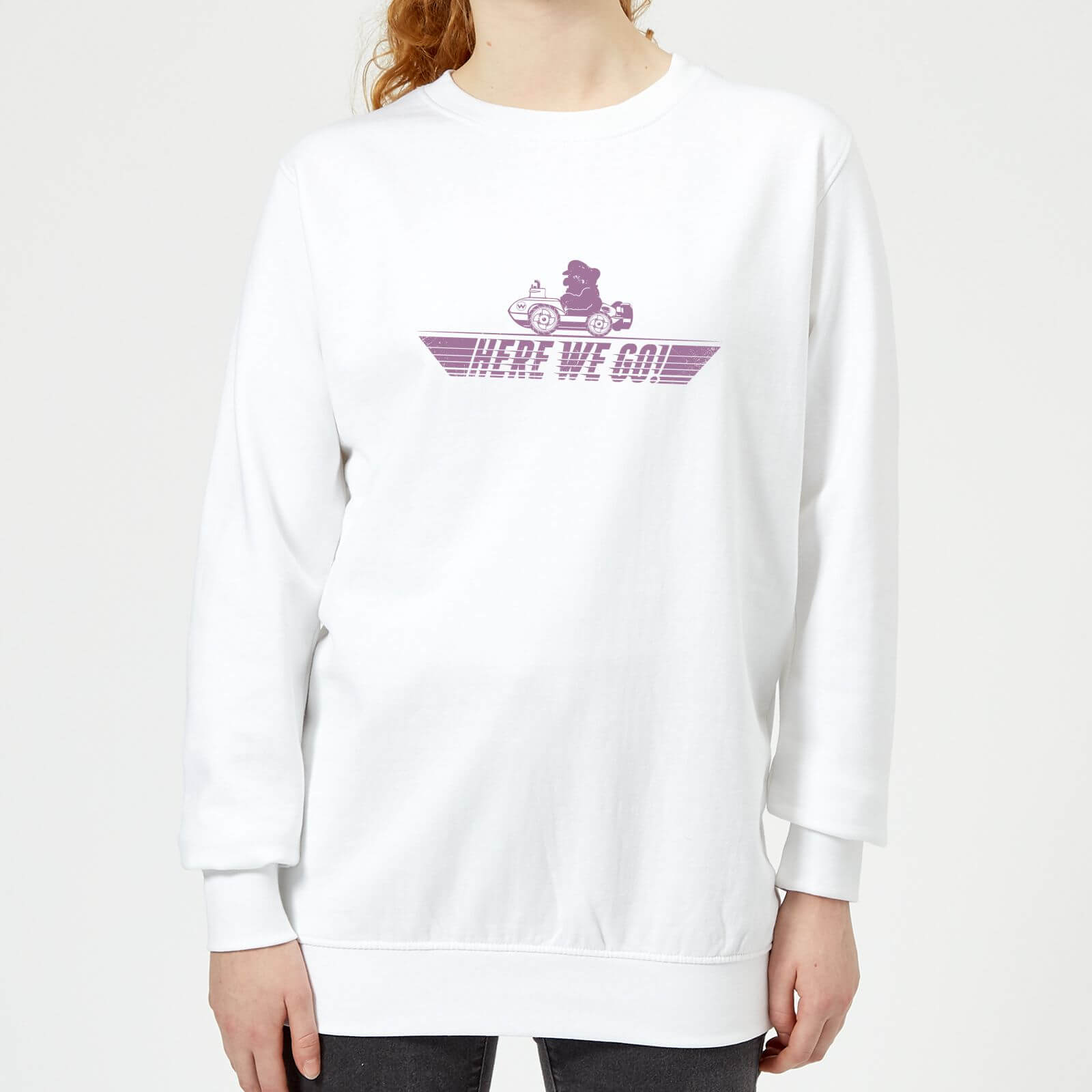 Sweat Femme Mario Kart Here We Go Wario - Nintendo - Blanc - XL