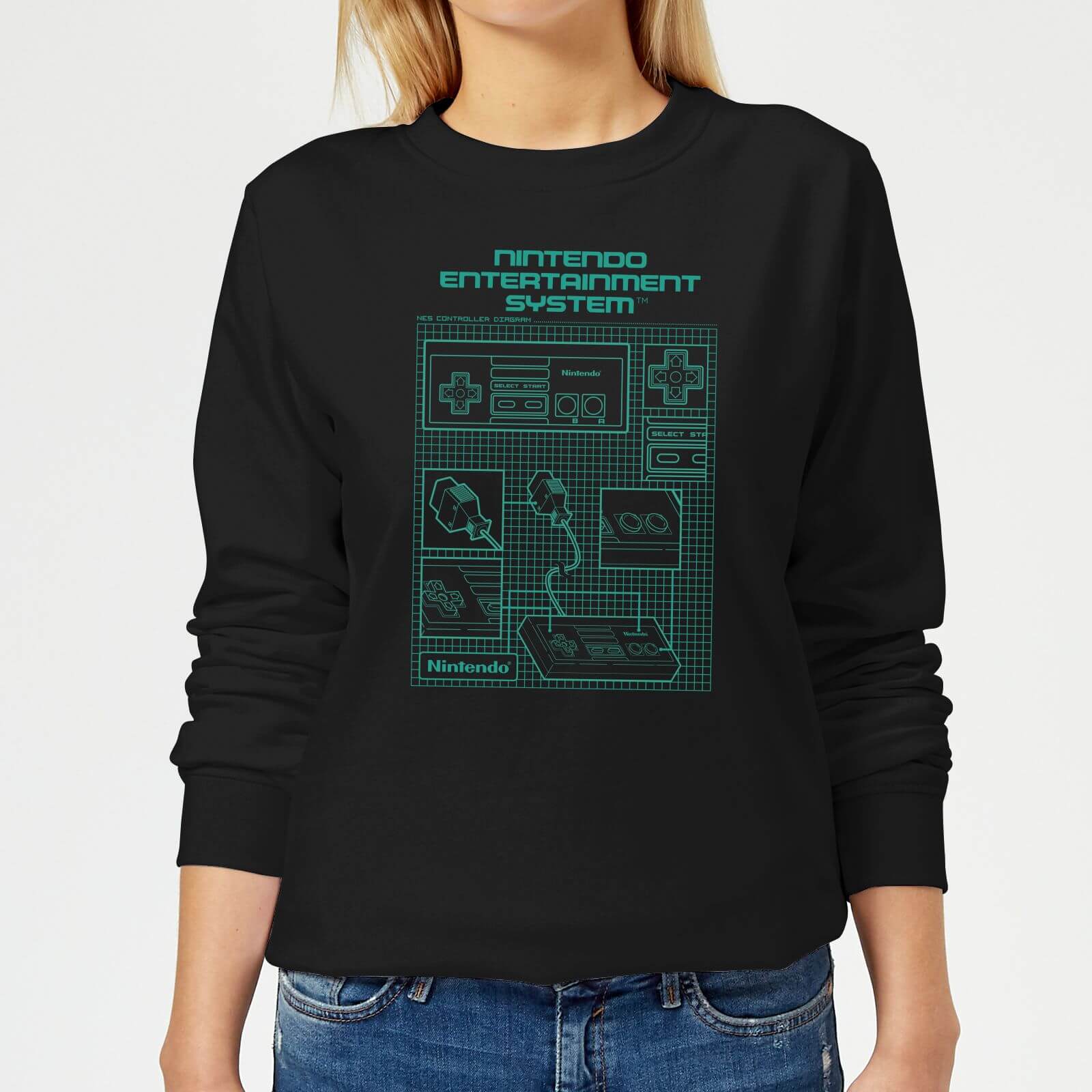 

Sweat Femme Schéma Manette NES - Nintendo - Noir - M