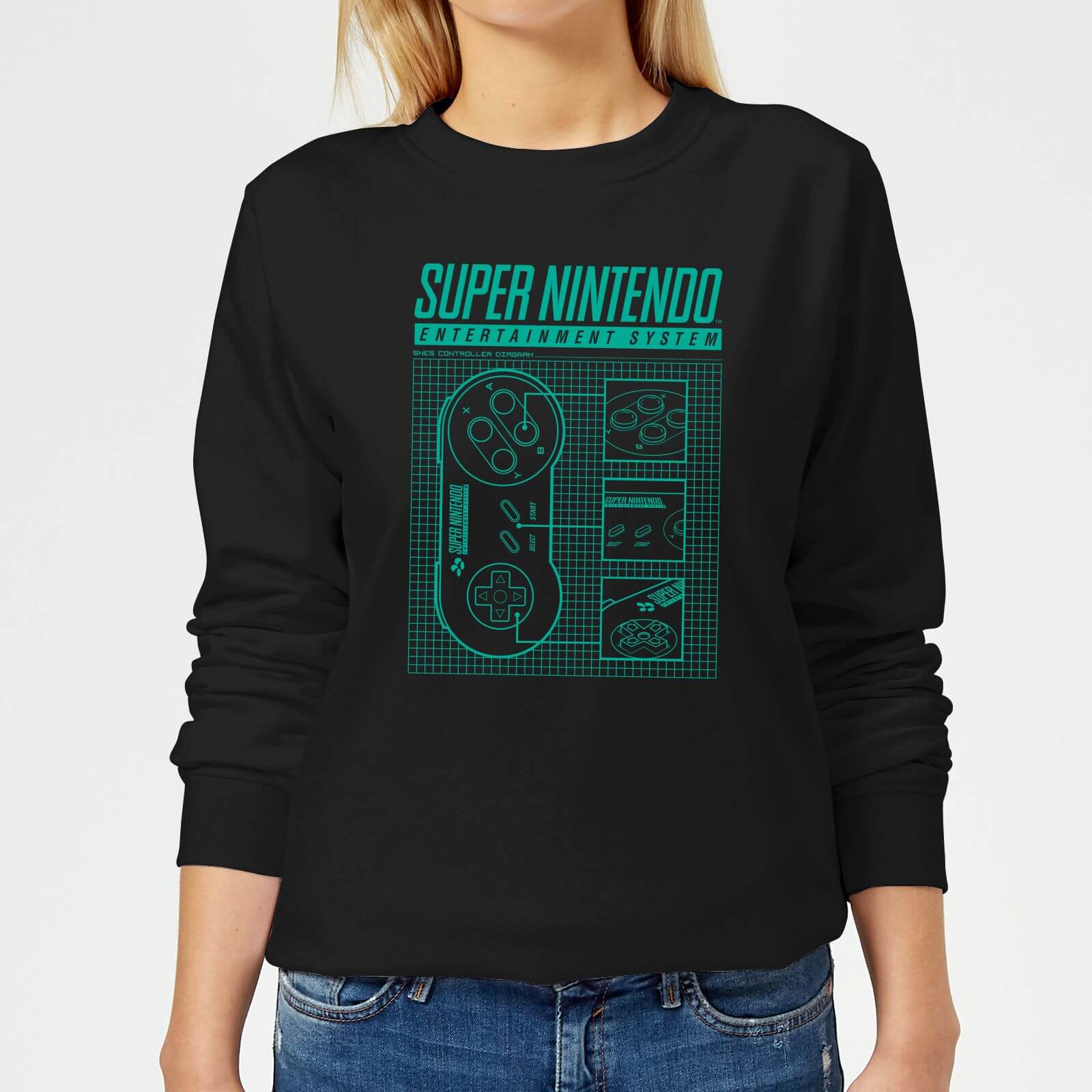 Nintendo Super Nintendo Entertainment System Women's Sweatshirt - Black - S - Black