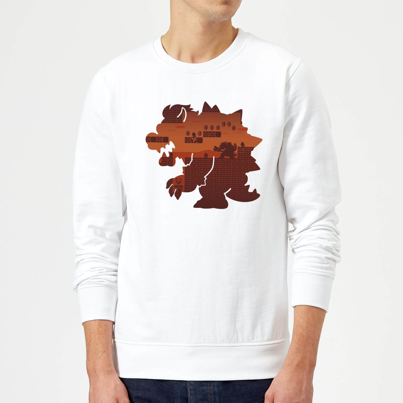 

Sweat Homme Super Mario Silhouette Bowser - Nintendo - Blanc - XL - Blanc