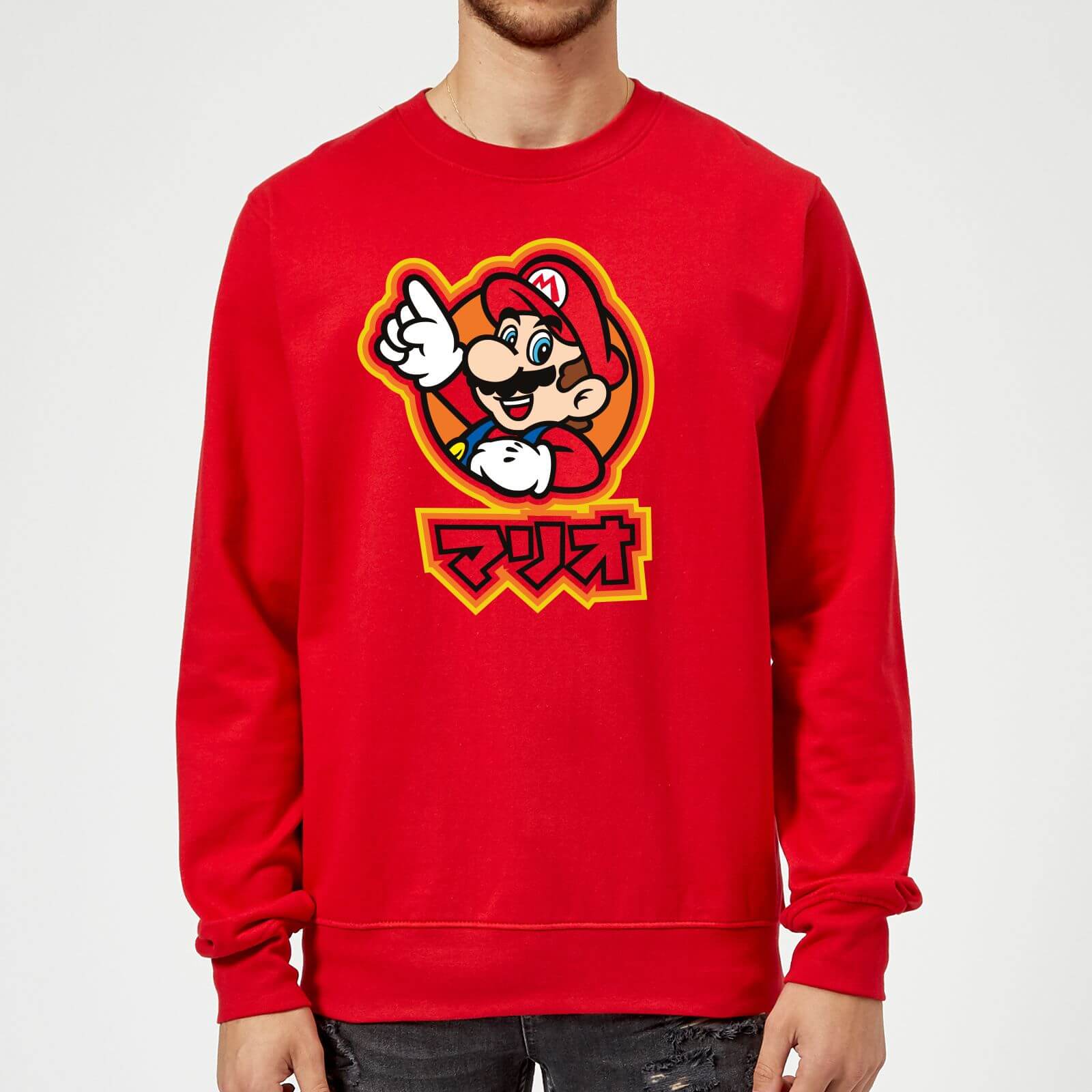 

Sweat Homme Super Mario Kanji Mario - Nintendo - Rouge - L