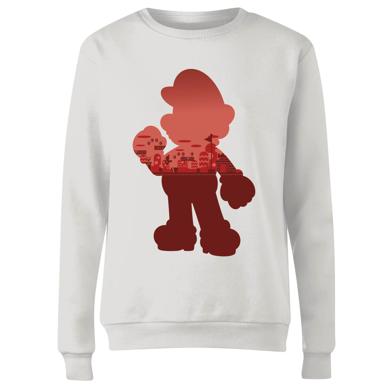 Nintendo Super Mario Mario Silhouette Women's Sweatshirt - White - XS - White