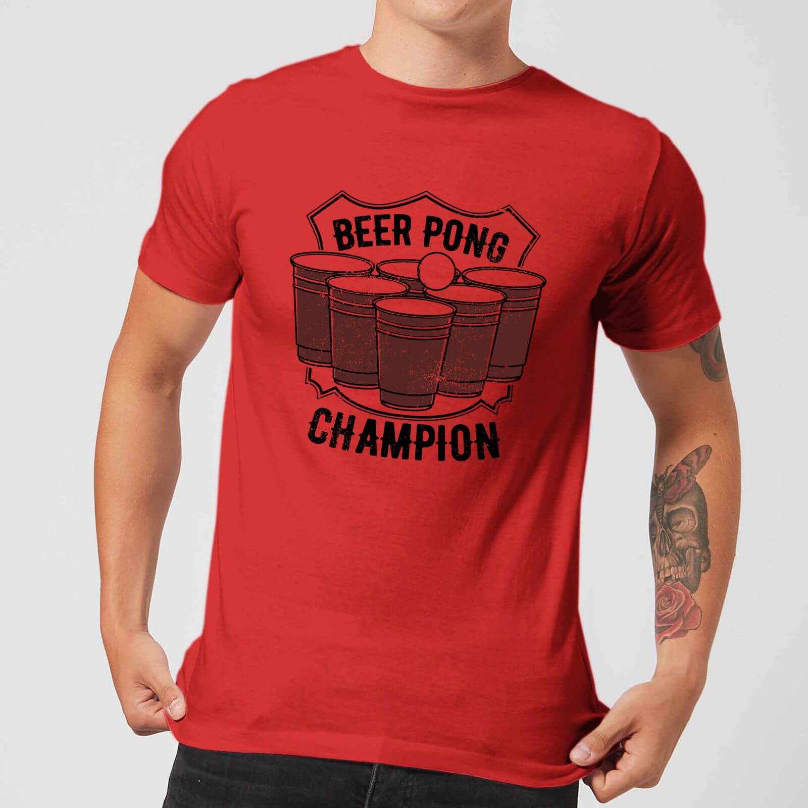 Beershield Beer Pong Champion T-Shirt - Red - S - Red