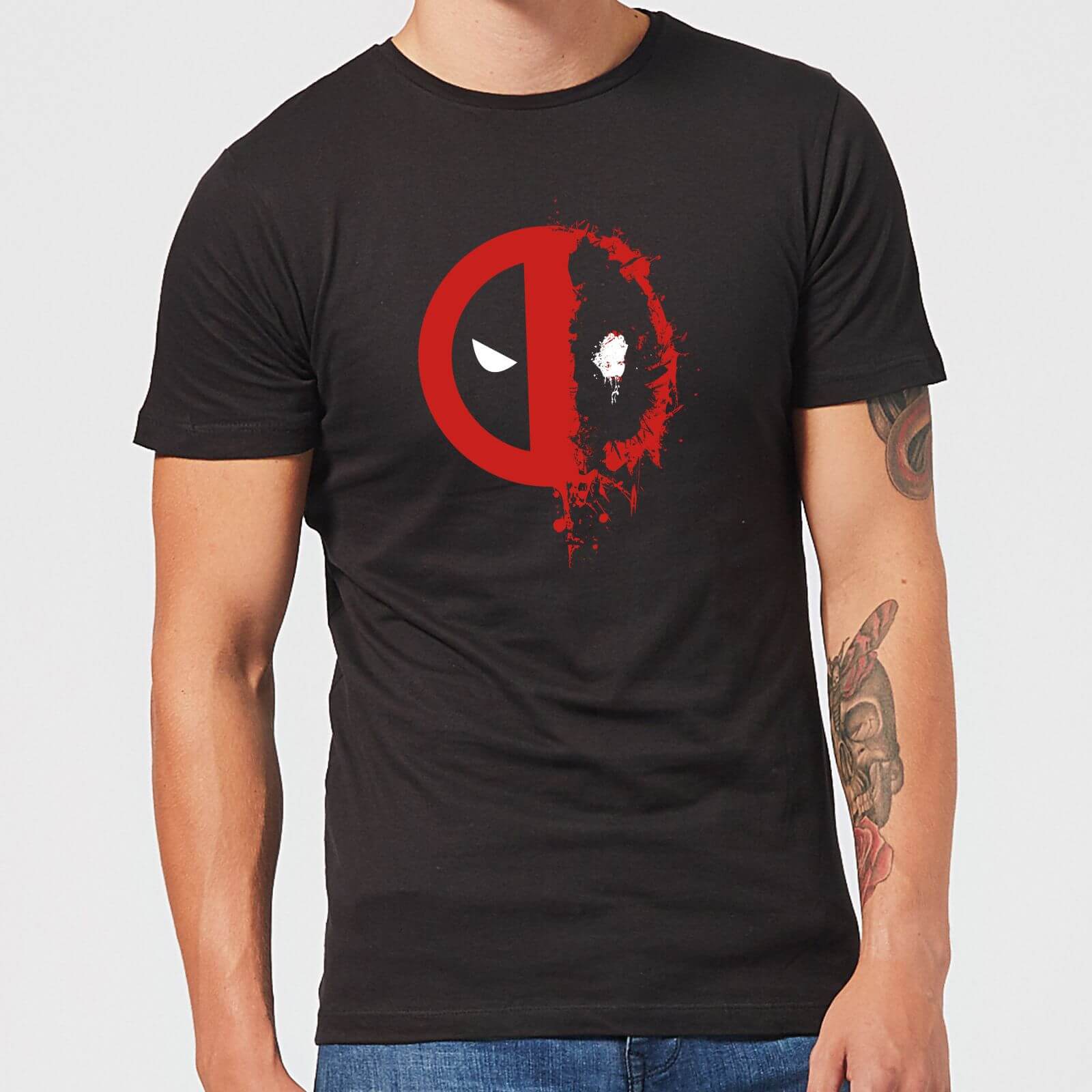 Marvel Deadpool Split Splat Logo T-Shirt - Black - 3XL