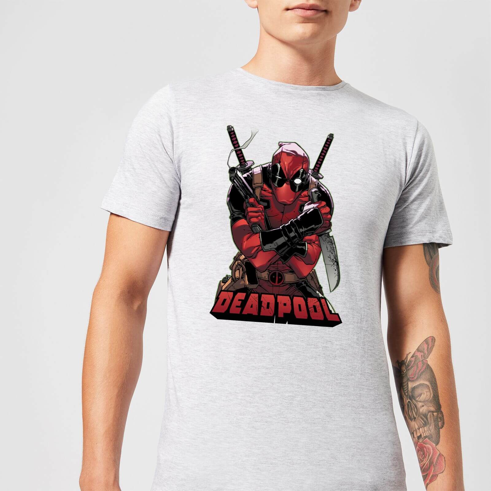 Marvel Deadpool Ready For Action T-Shirt - Grey - 3XL