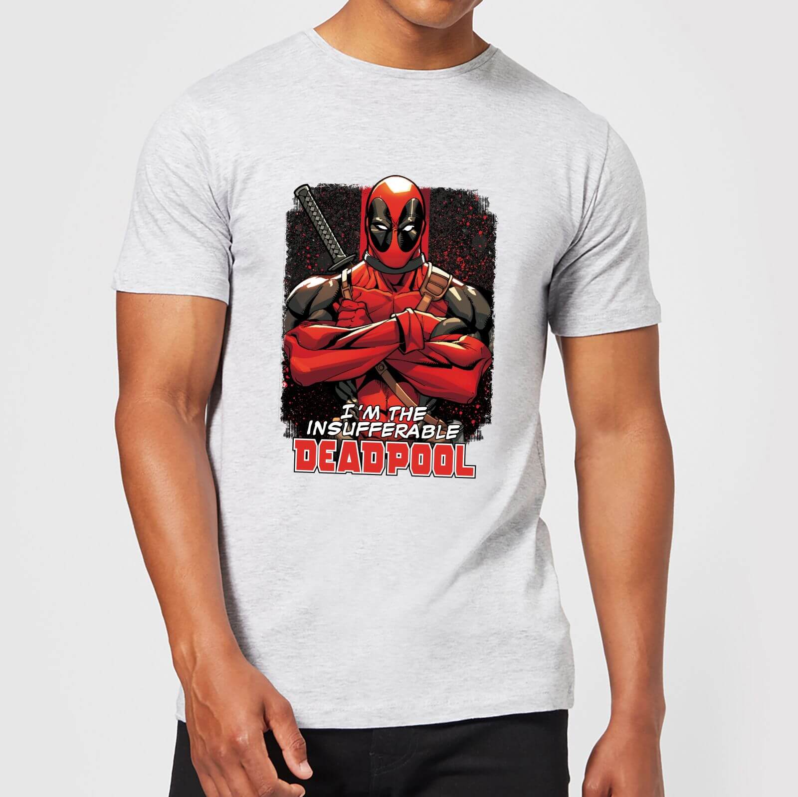 Marvel Deadpool Crossed Arms T-Shirt - Grey - 3XL