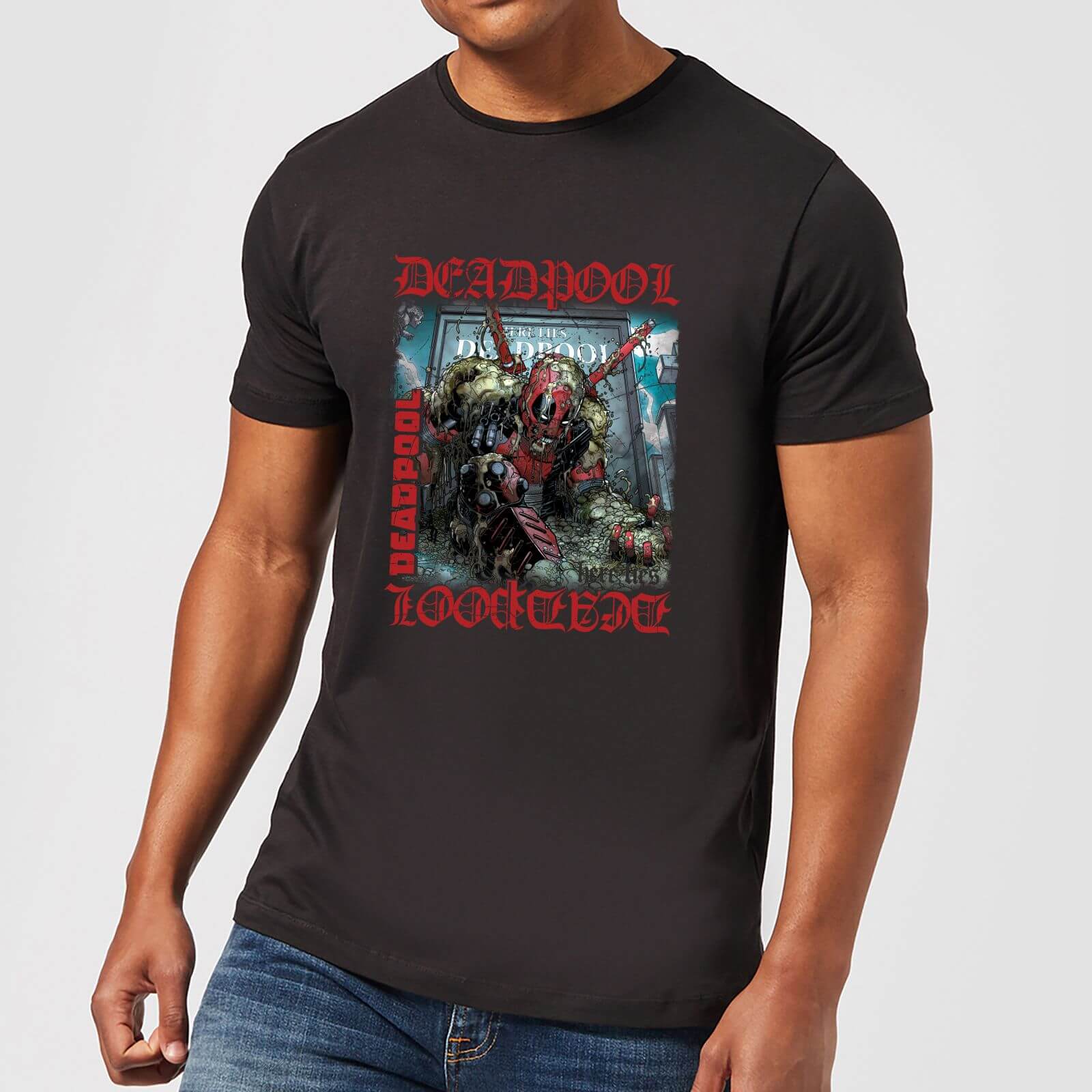 Marvel Deadpool Here Lies Deadpool T-Shirt - Black - 3XL