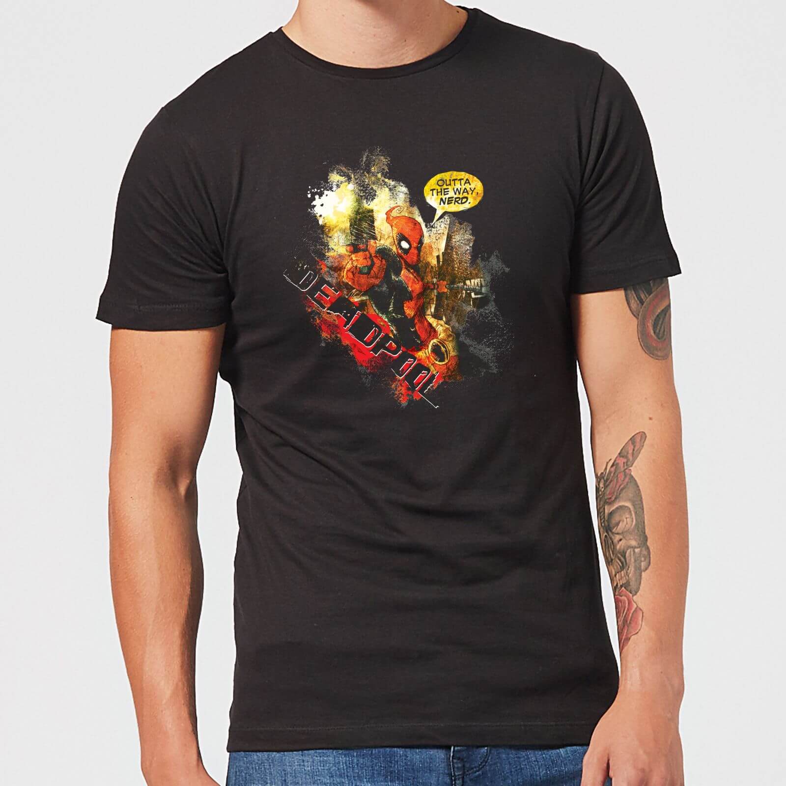 Marvel Deadpool Outta The Way Nerd T-Shirt - Black - XS