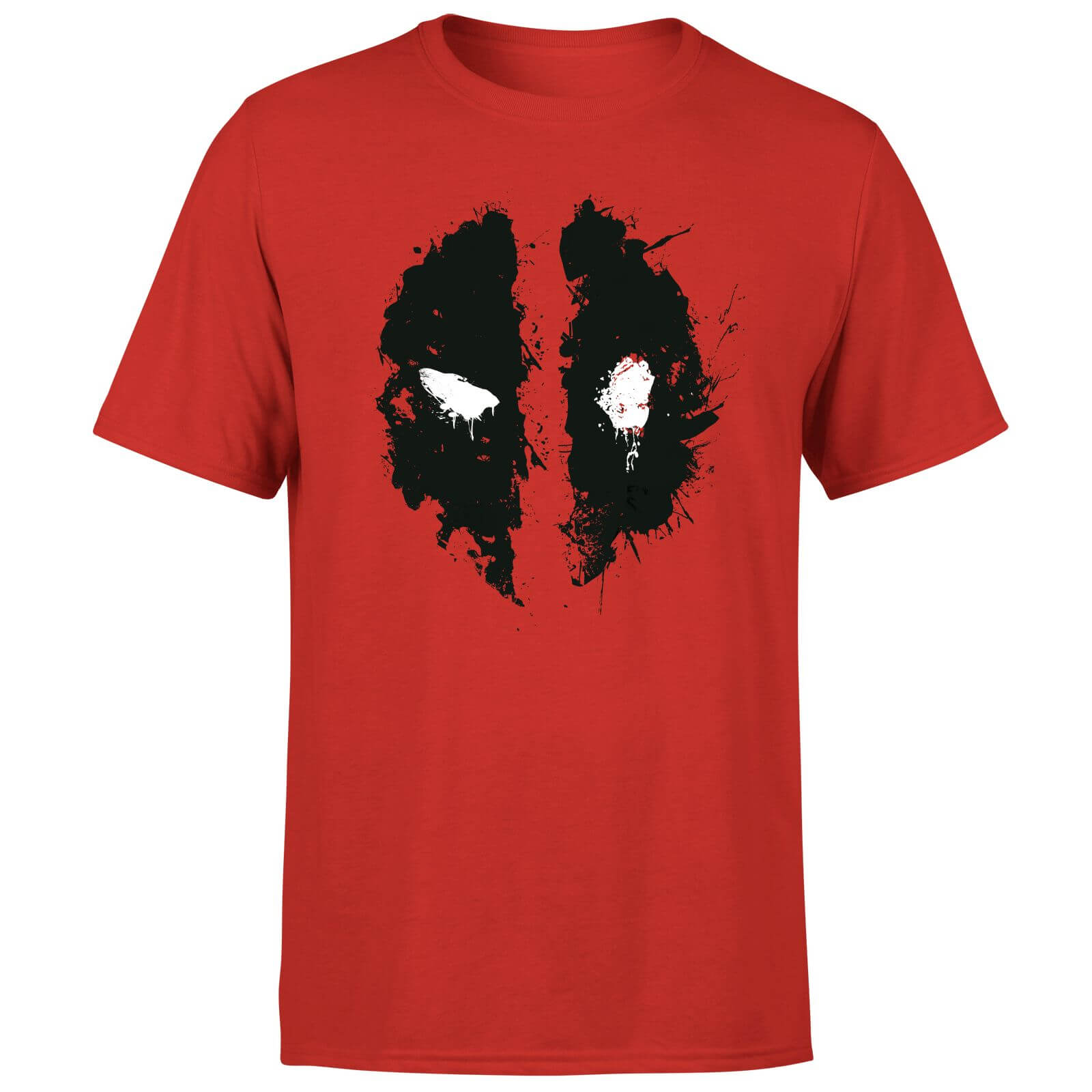 Marvel Deadpool Splat Face T-Shirt - Red - L