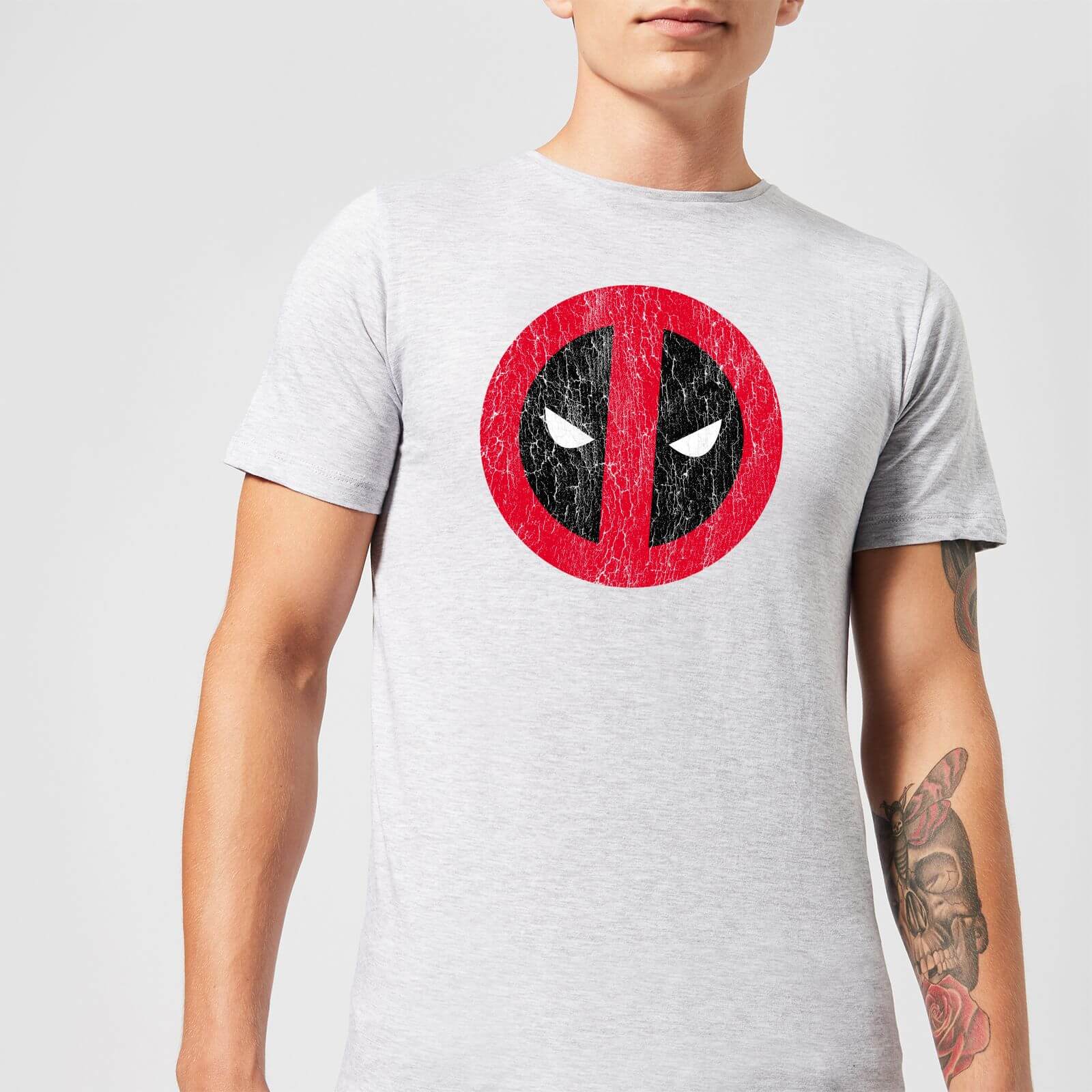 Marvel Deadpool Cracked Logo T-Shirt - Grey - 3XL