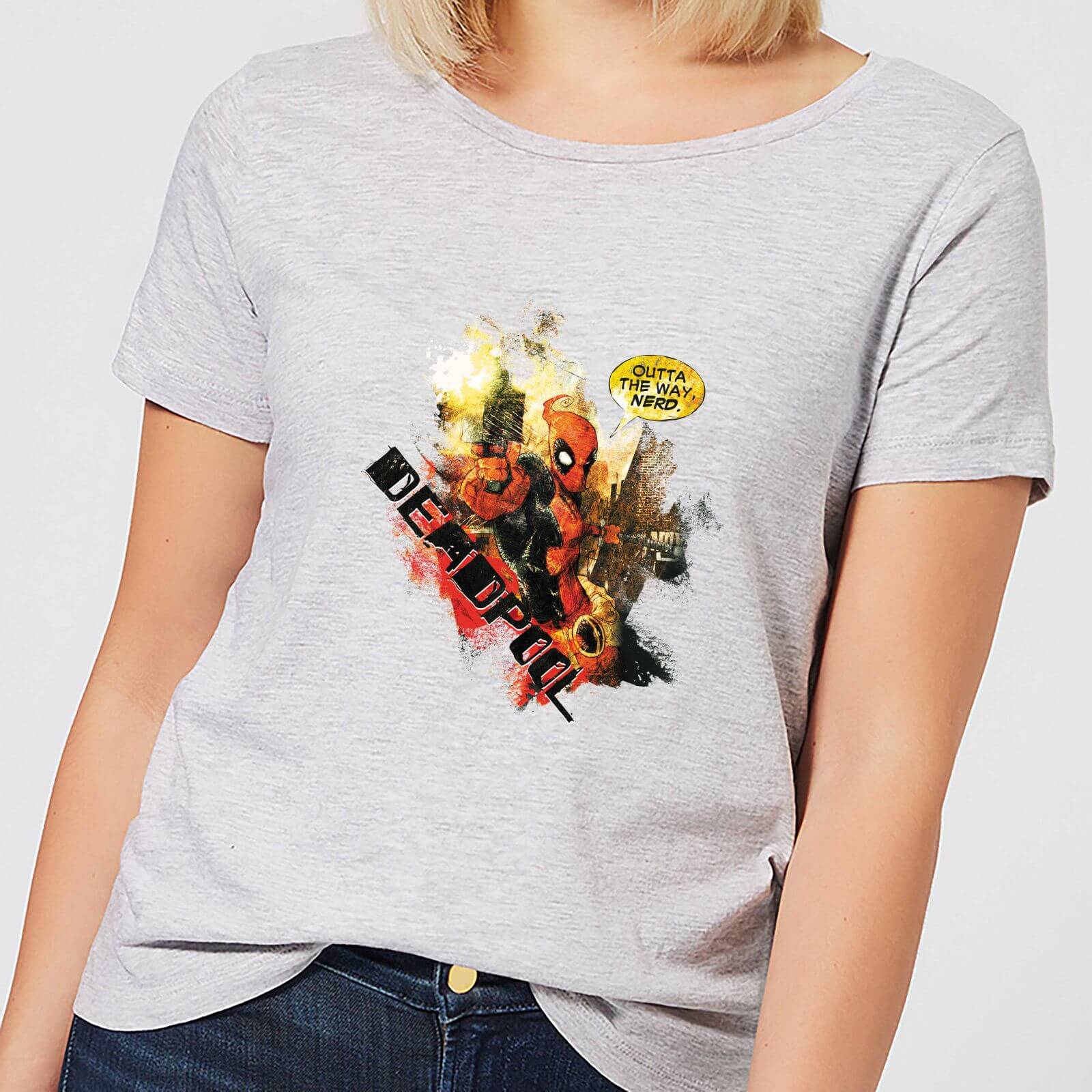 Marvel Deadpool Outta The Way Nerd Women's T-Shirt - Grey - 3XL - Grey