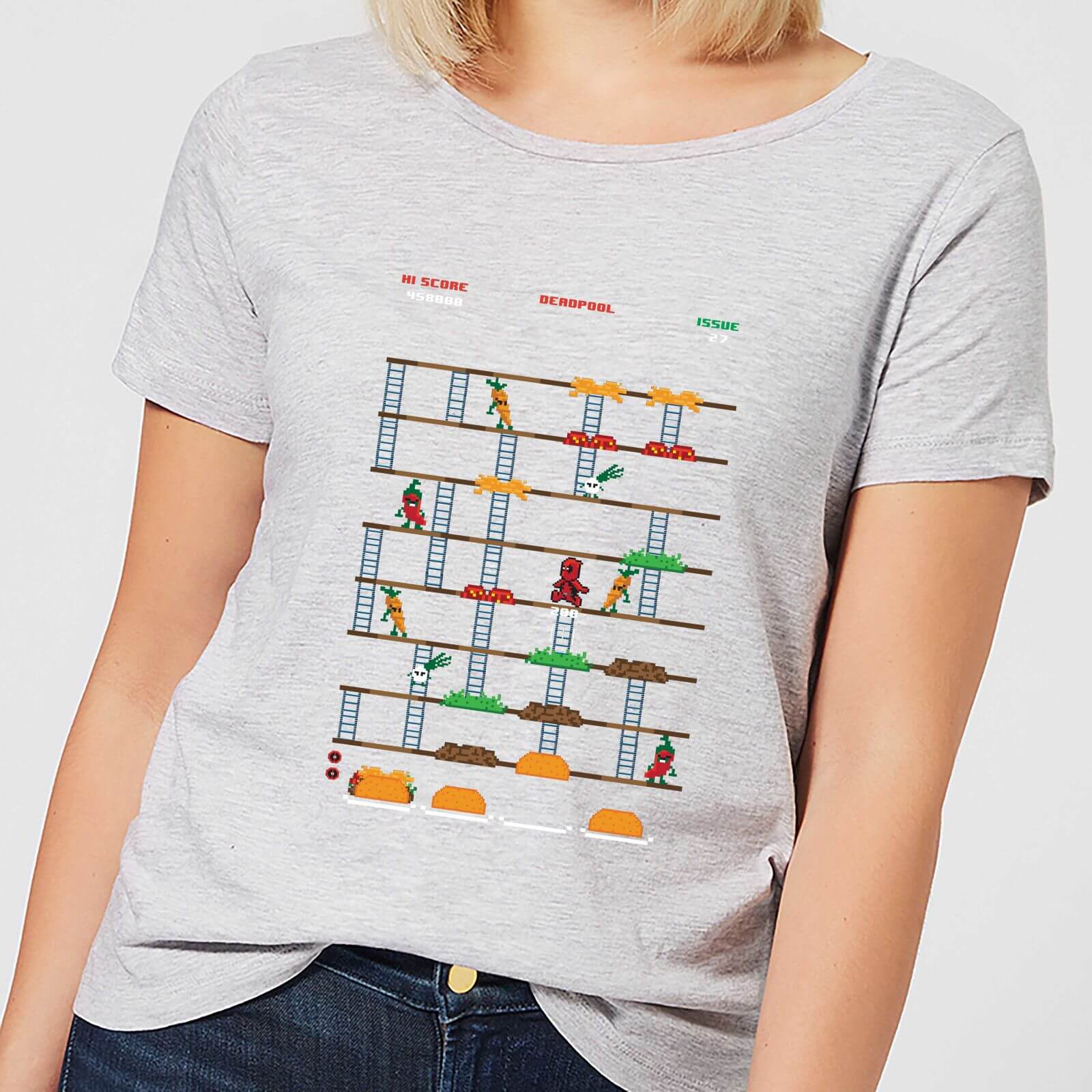 Marvel Deadpool Retro Game Women's T-Shirt - Grey - 4XL - Grey