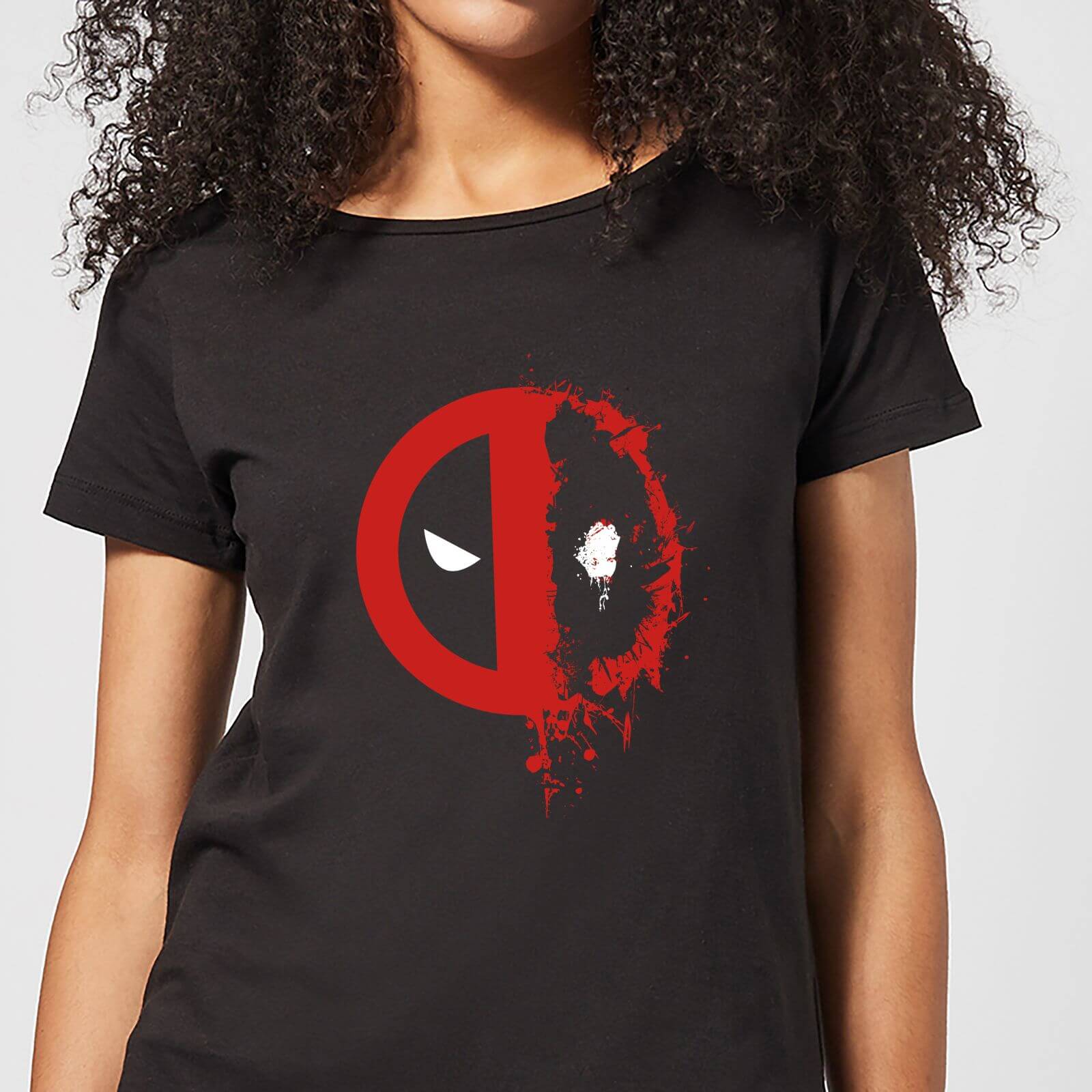 Marvel Deadpool Split Splat Logo Women's T-Shirt - Black - 4XL - Black