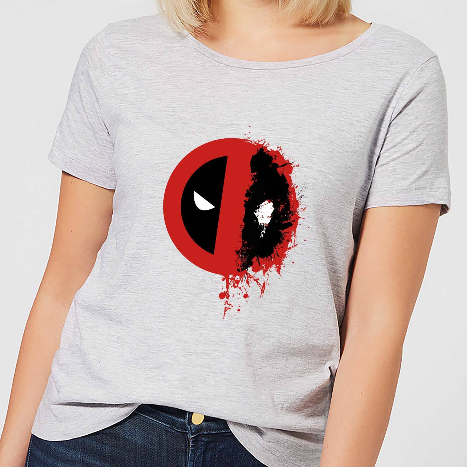 Marvel Deadpool Split Splat Logo Women's T-Shirt - Grey - 3XL - Grey