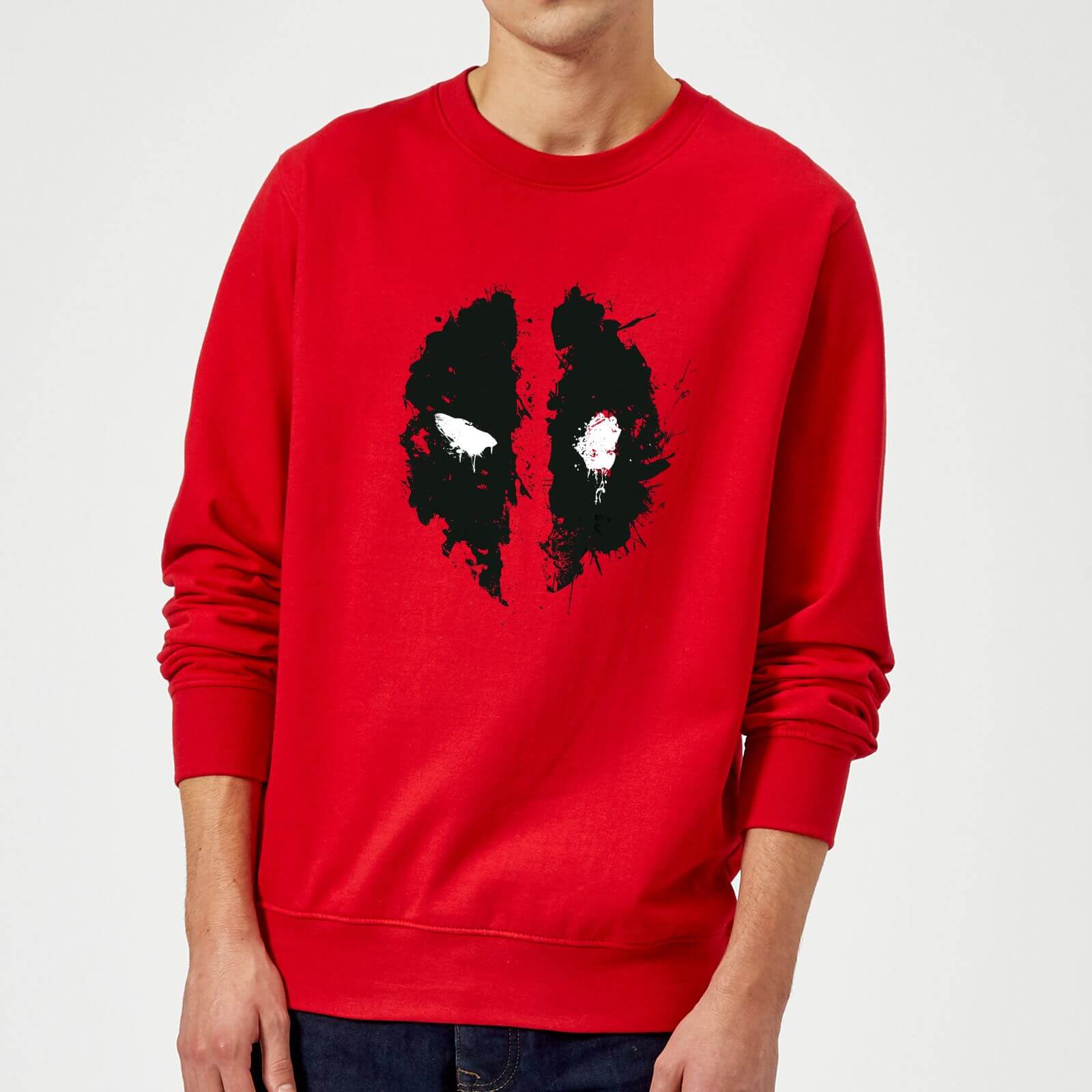 Marvel Deadpool Splat Face Sweatshirt - Red - M