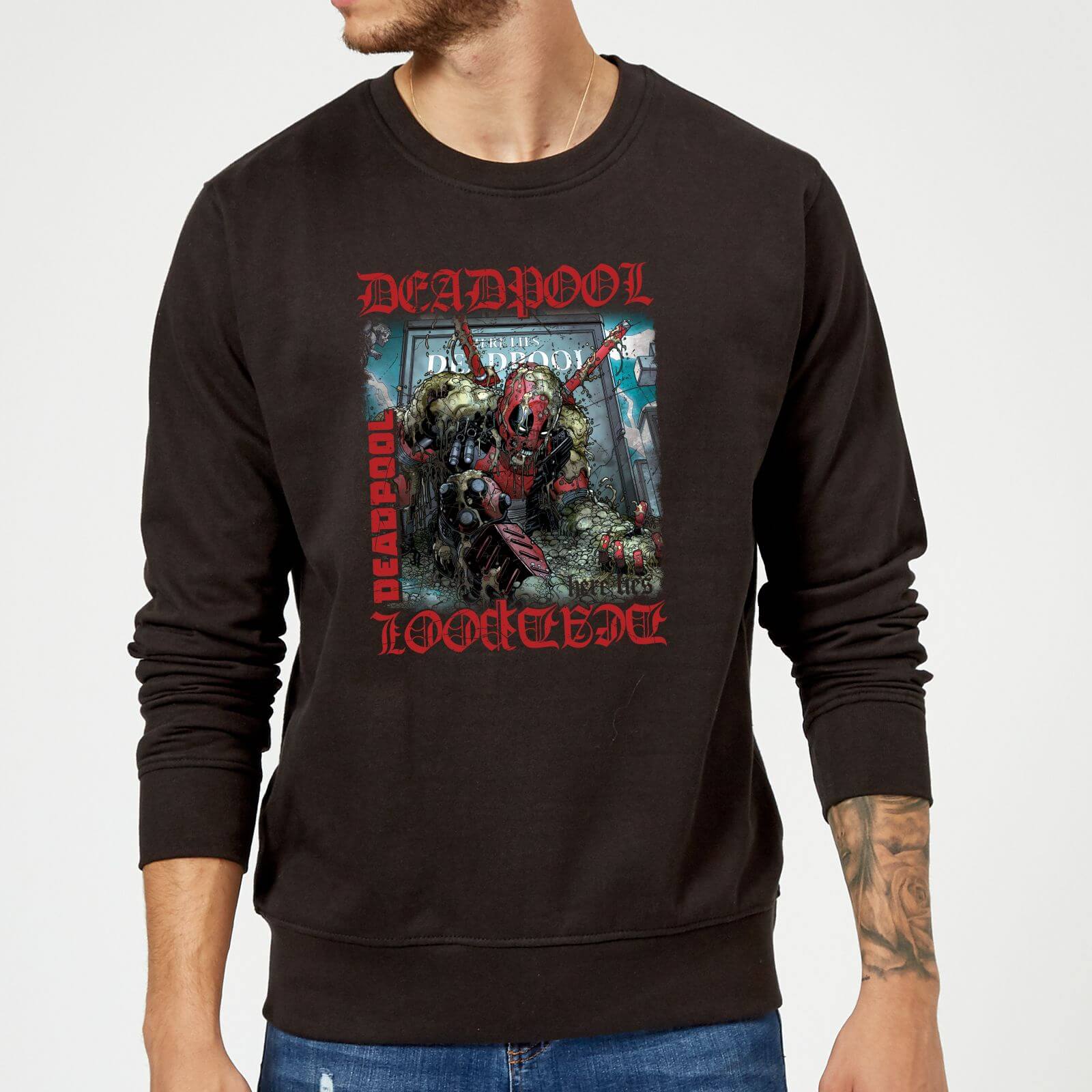 Marvel Deadpool Here Lies Deadpool Sweatshirt - Black - 5XL - Black