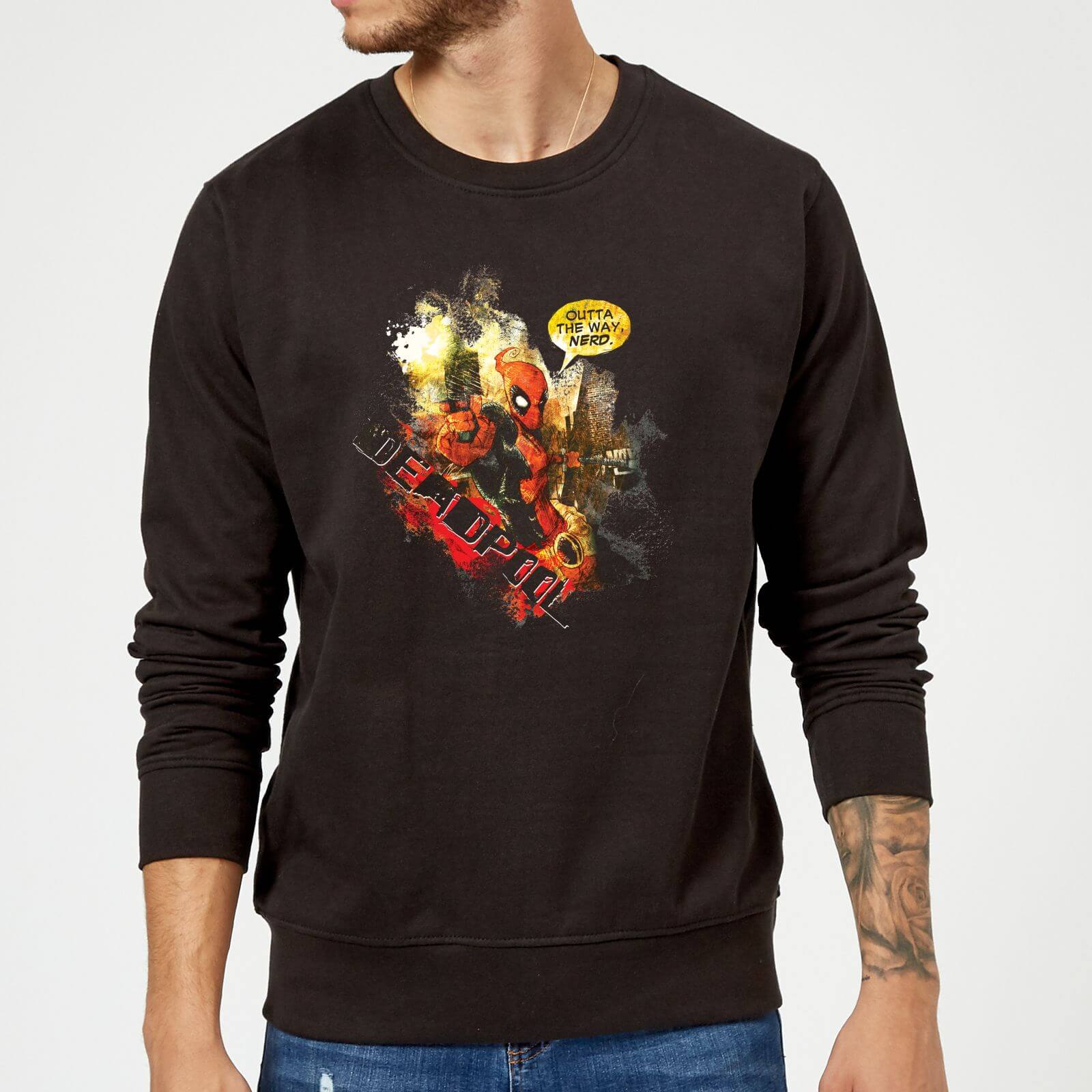 Marvel Deadpool Outta The Way Nerd Sweatshirt - Black - 5XL - Black
