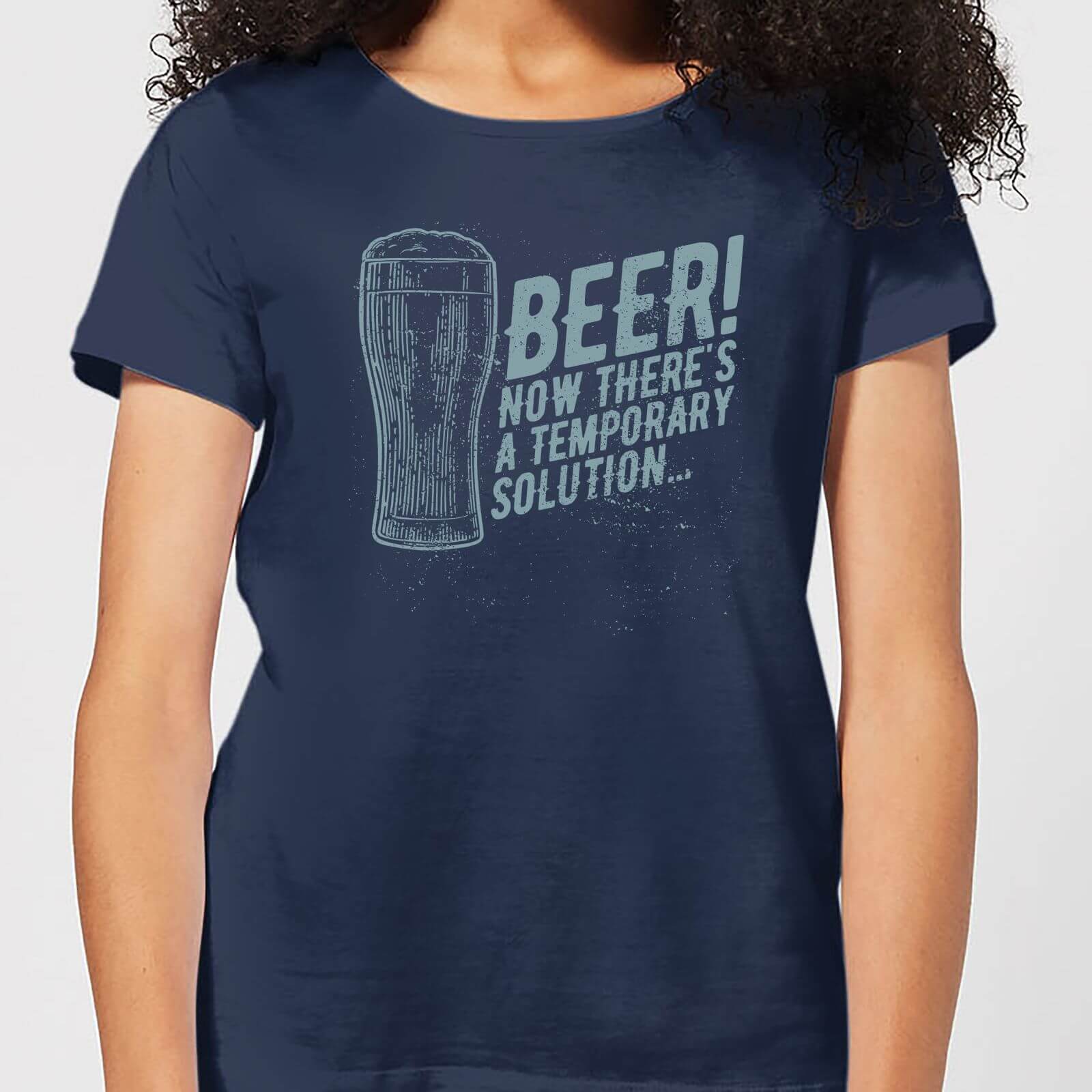 Beershield Beer Temporary Solution Women's T-Shirt - Navy - S - Navy