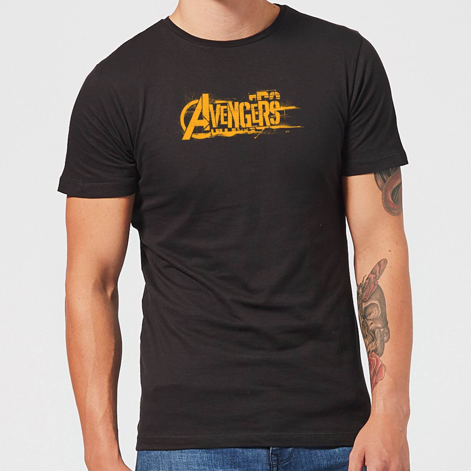 Marvel Avengers Infinity War Orange Logo T-Shirt - Black - L