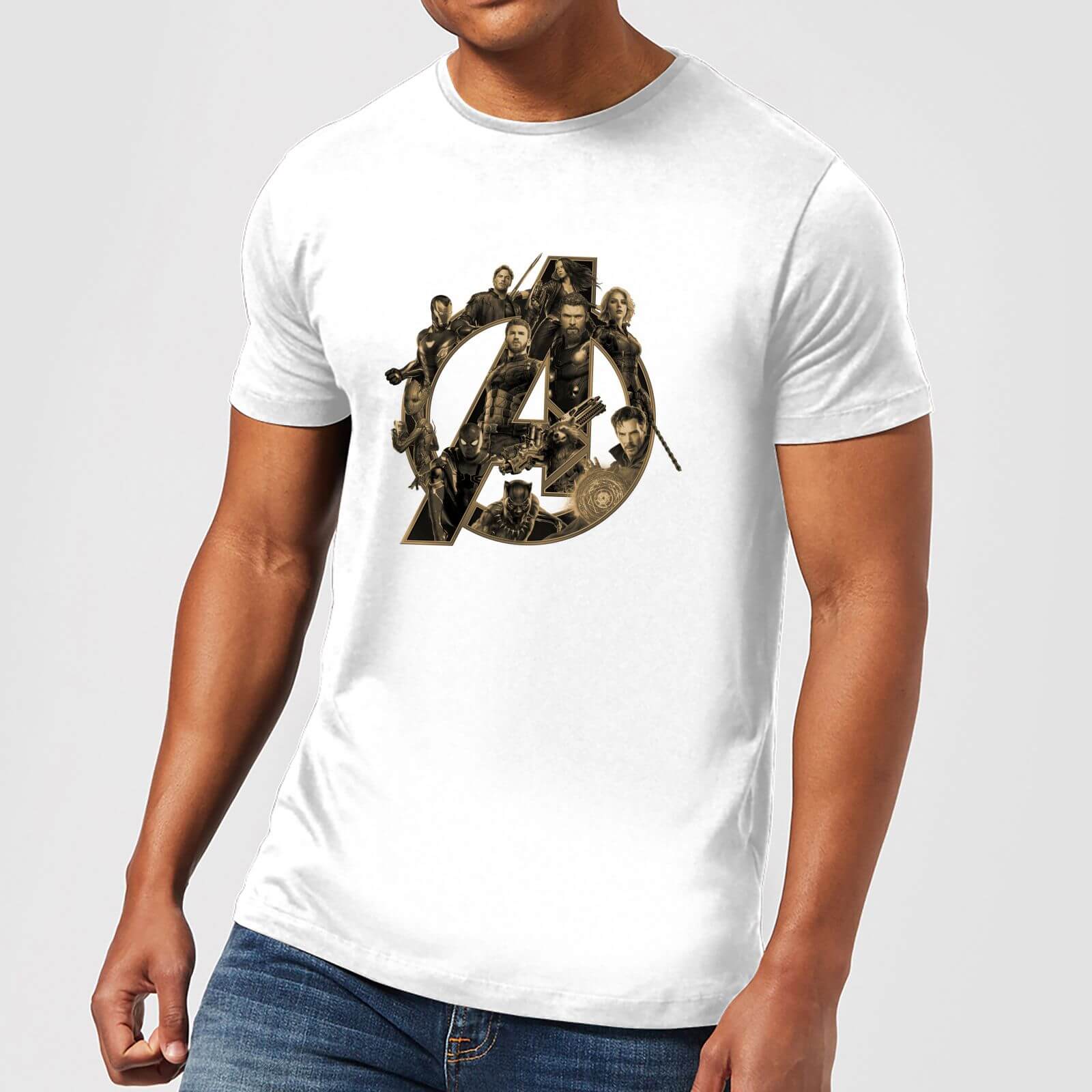 Marvel Avengers Infinity War Avengers Logo T-Shirt - Weiß - XXL