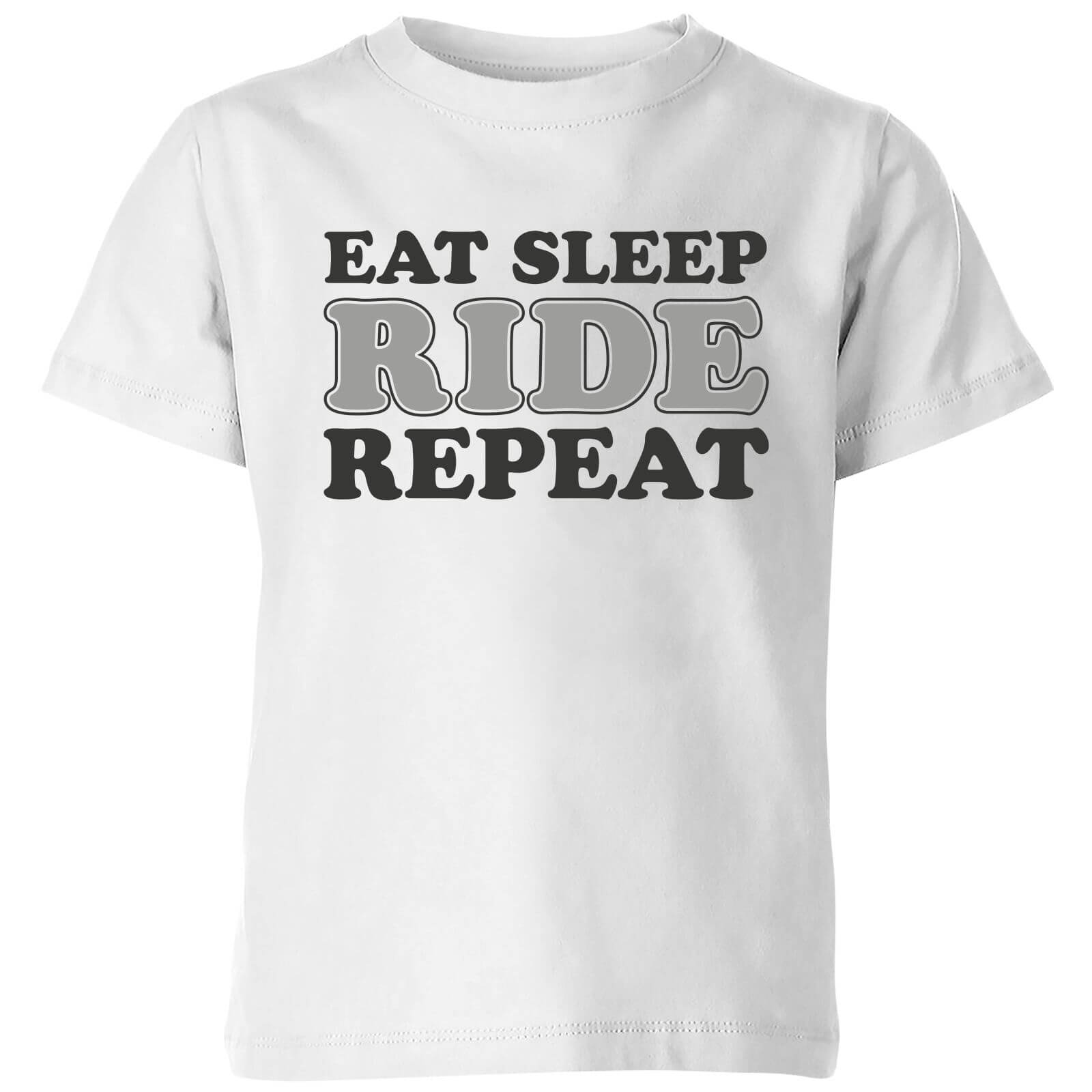 Eat Sleep Ride Repeat Kids' T-Shirt - White - 5-6 Years - White