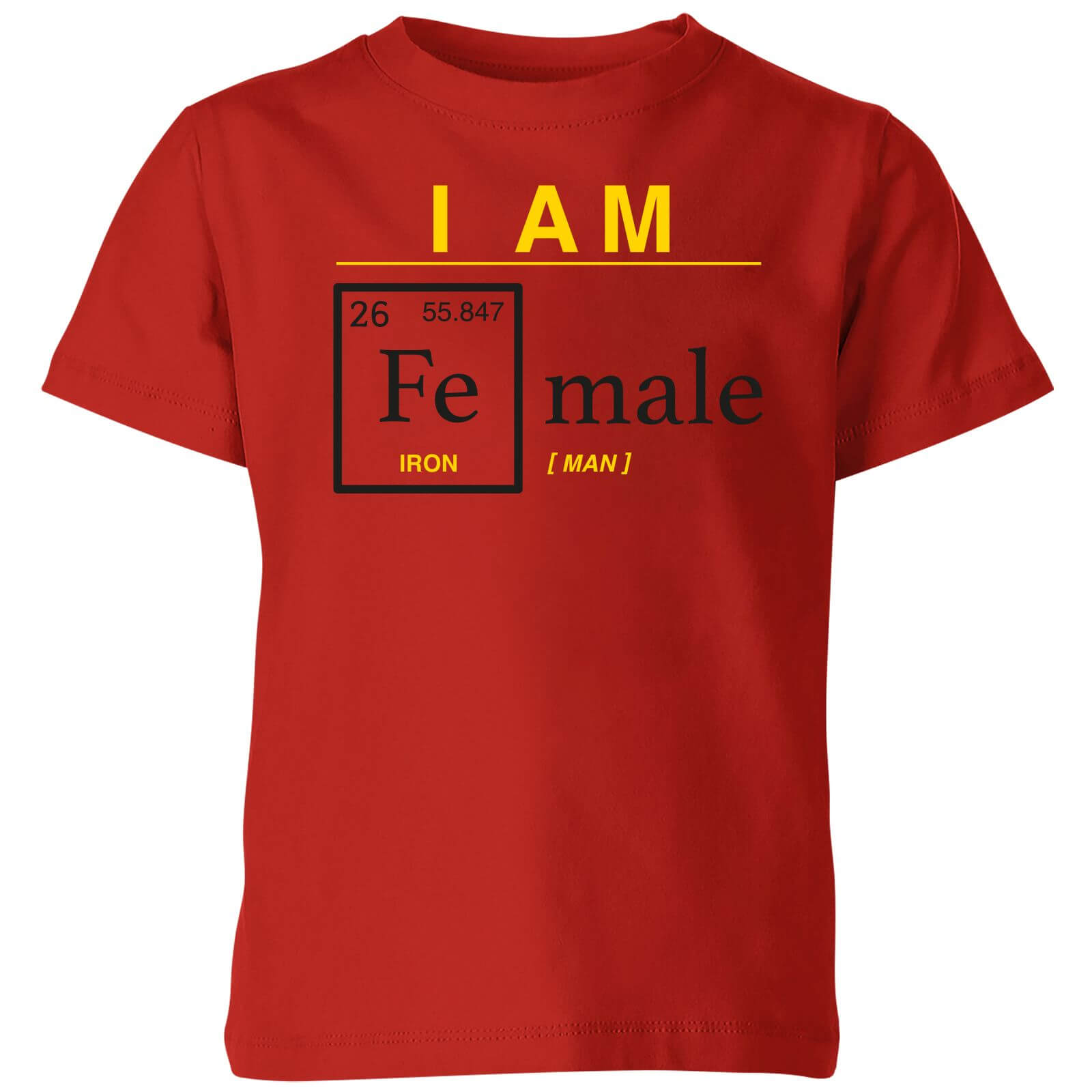 I Am Fe Male Kids' T-Shirt - Red - 9-10 Years - Red