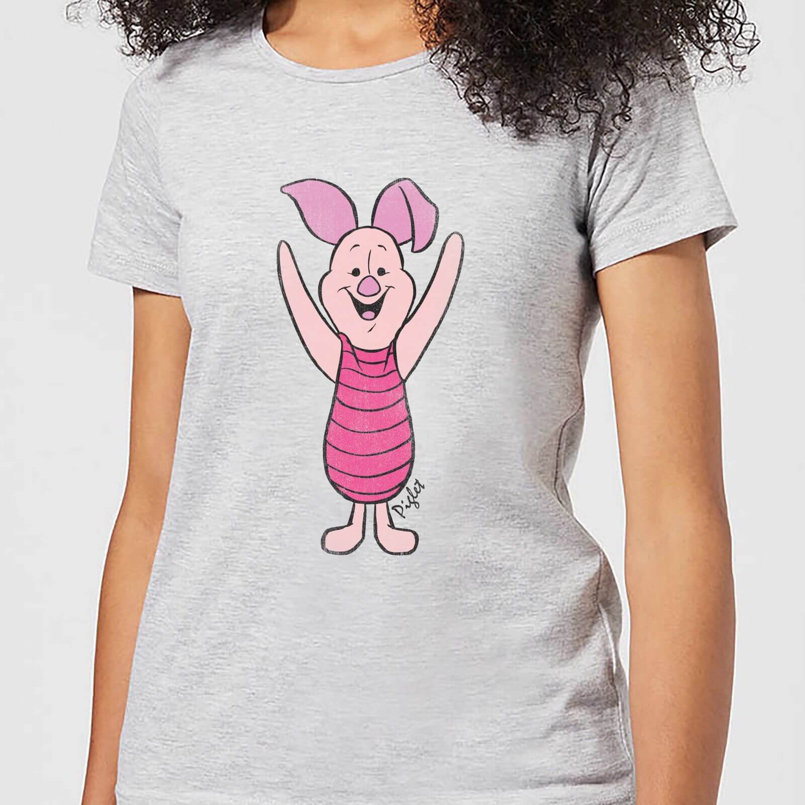 Disney Winnie The Pooh Piglet Classic Women's T-Shirt - Grey - L