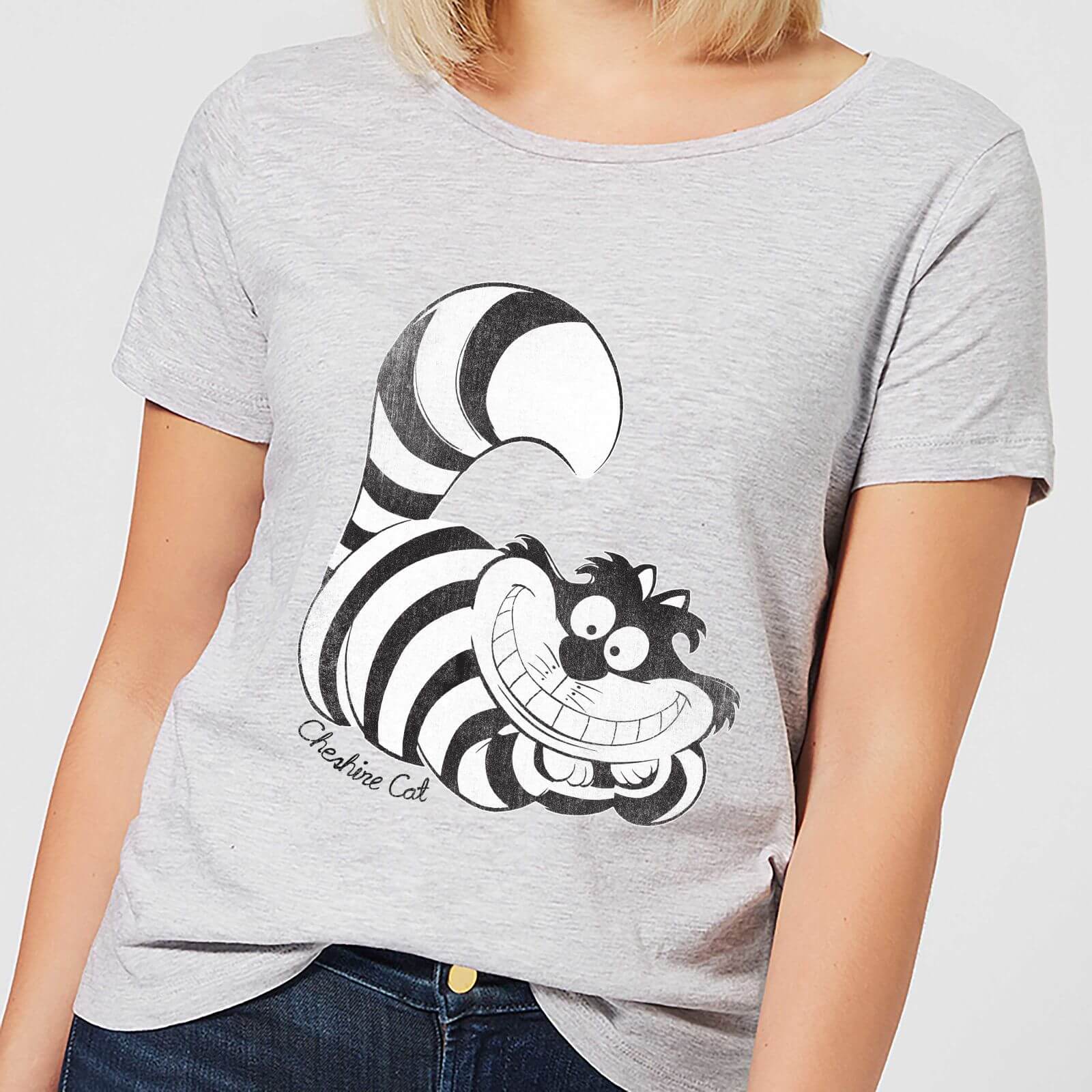 Disney Alice In Wonderland Cheshire Cat Mono Women's T-Shirt - Grey - XXL