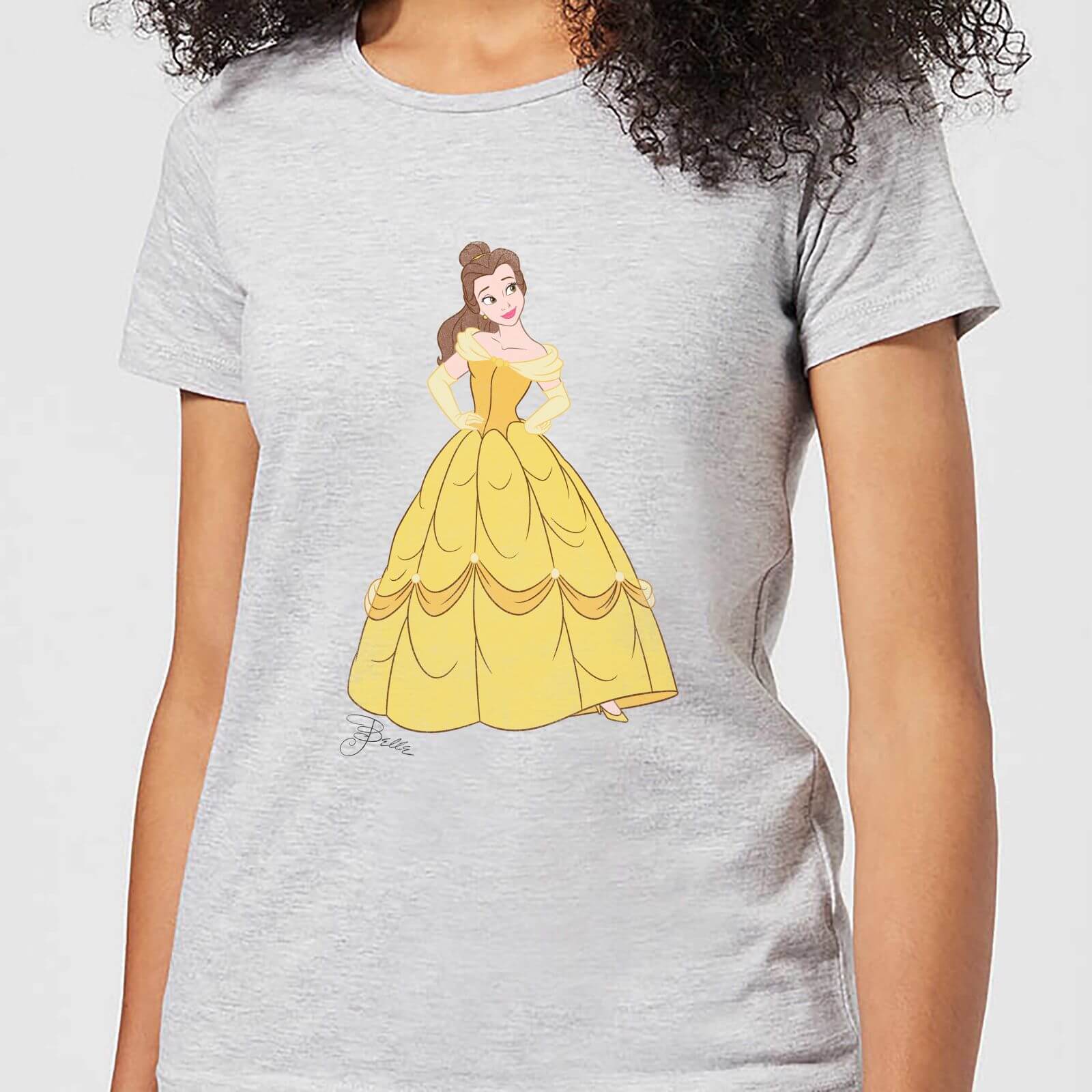 disney princess belle classic women's t-shirt - grey - xxl - grijs