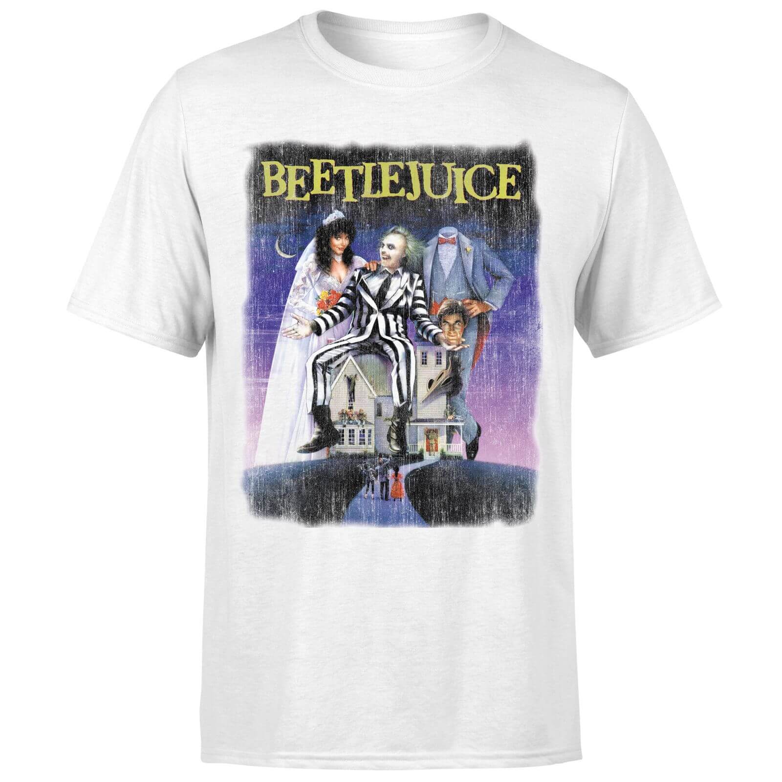 Beetlejuice Distressed Poster T-Shirt - White - L