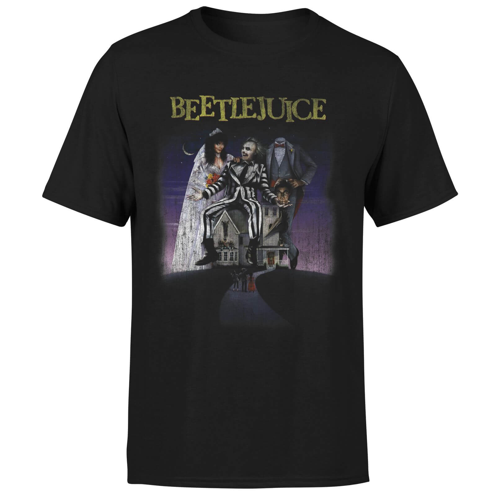 Beetlejuice Distressed Poster T-Shirt - Black - M