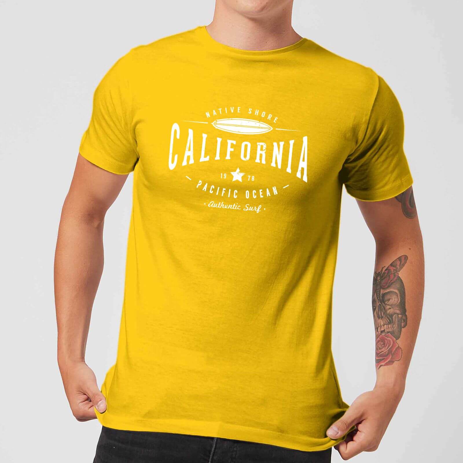 T-Shirt Homme California Native Shore - Jaune - L - Citron